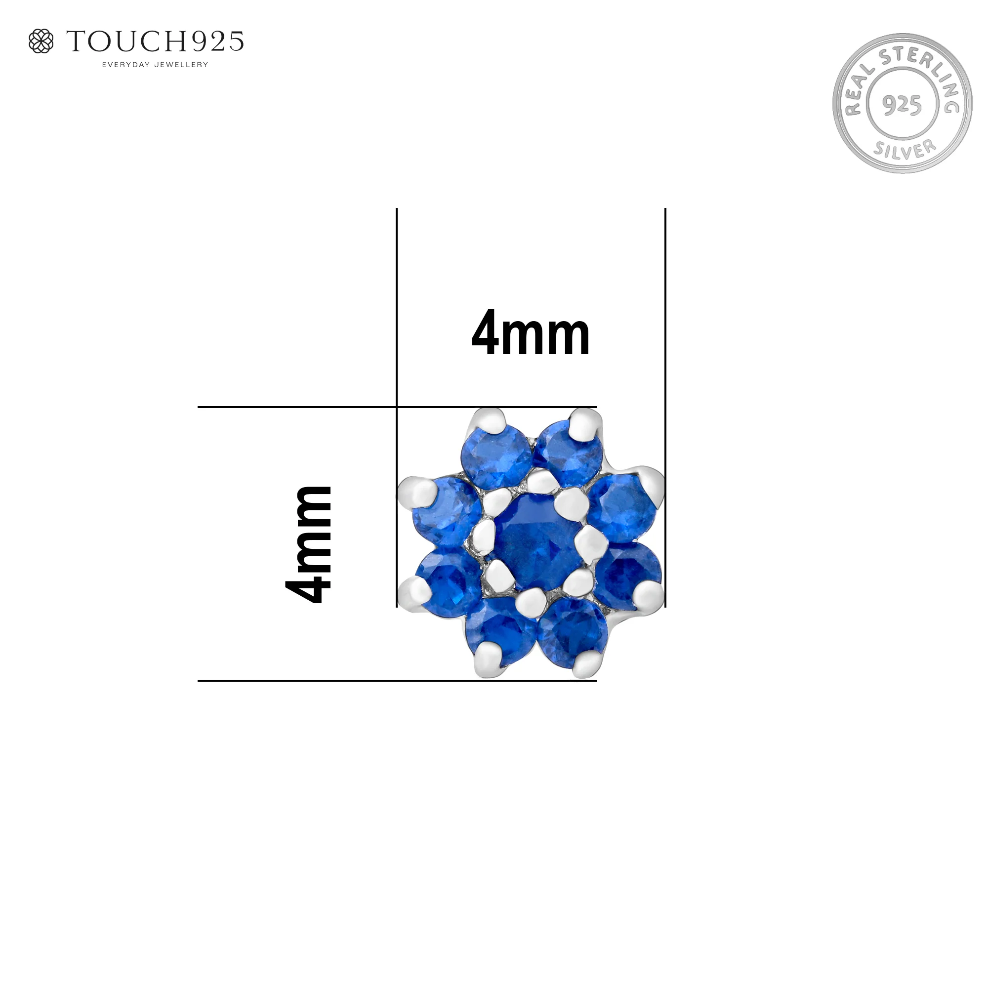 Bloom CZ Silver Nose Pin - Image 12
