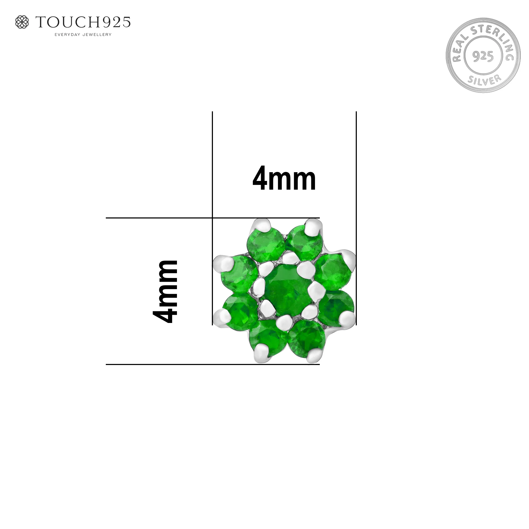 Bloom CZ Silver Nose Pin - Image 6