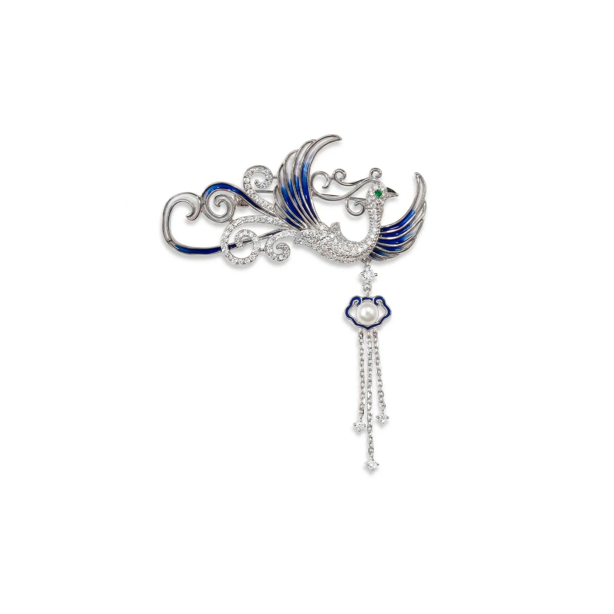 Blue Bird Pearl Brooch - Image 10