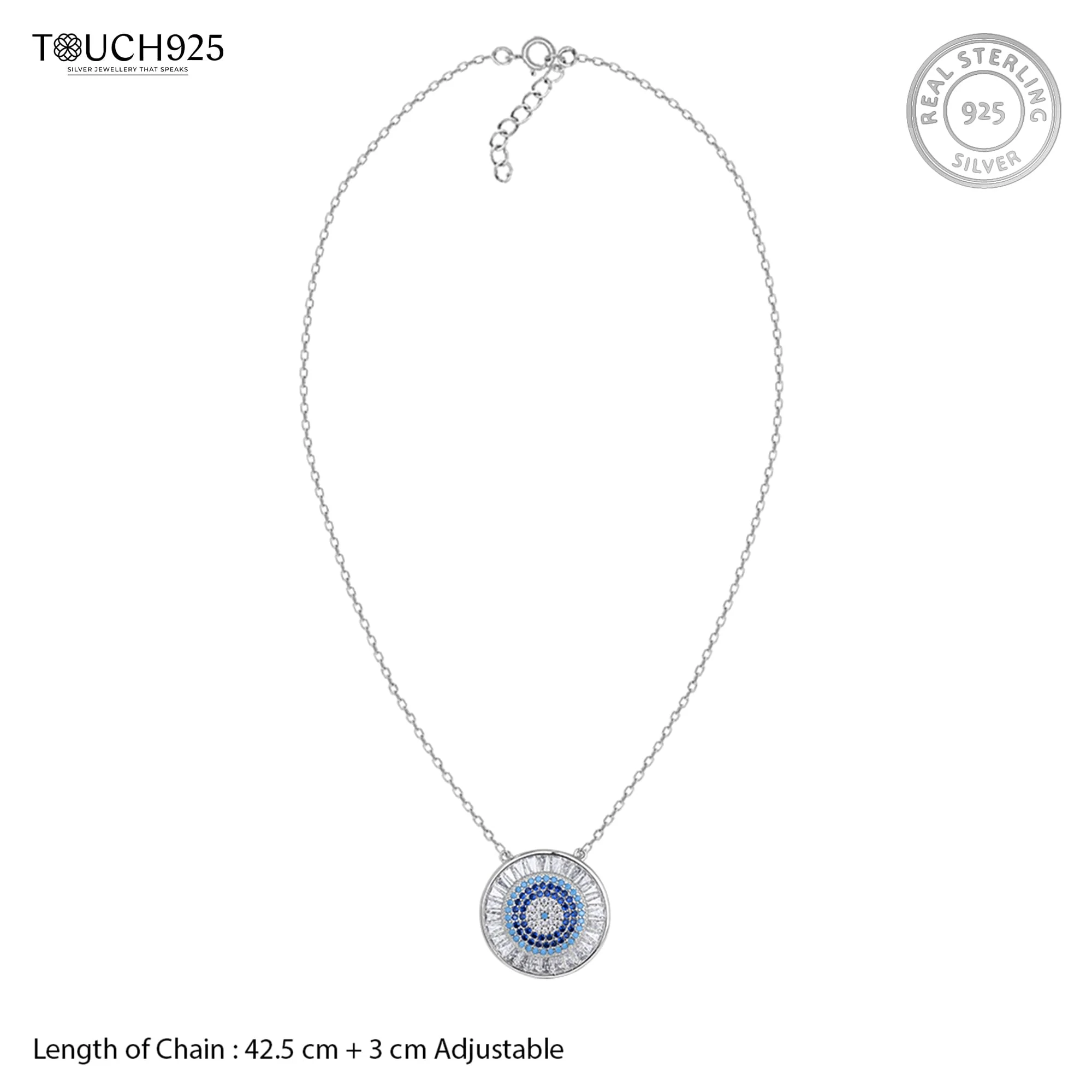 Blue Stone Circle Necklace - Image 5