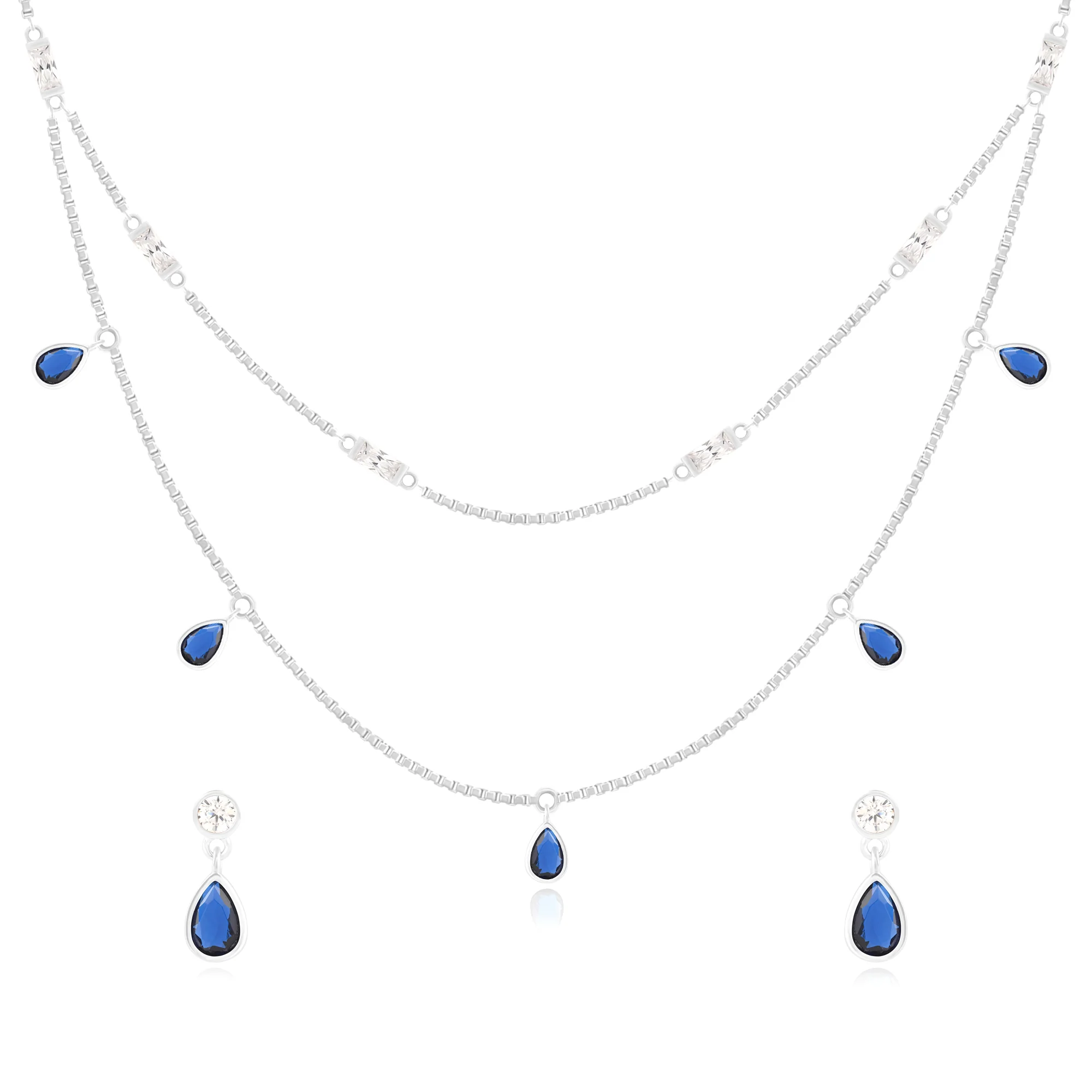 Blue Stone Necklace Set - Image 2