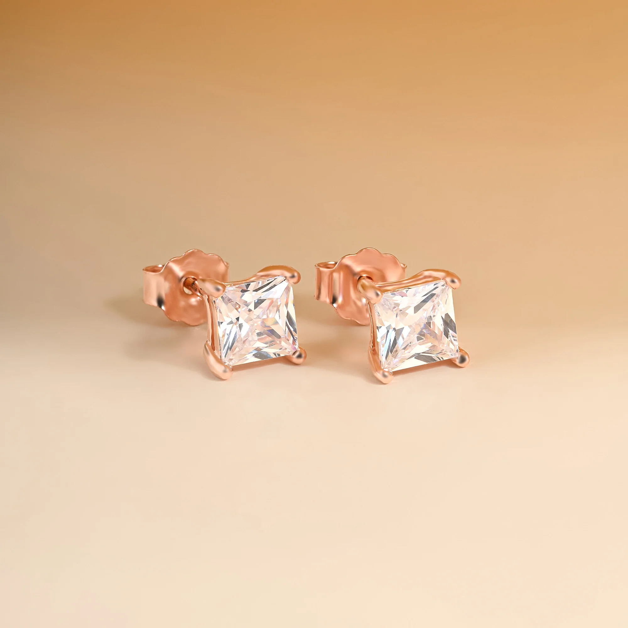 Blush Square Cut Studs