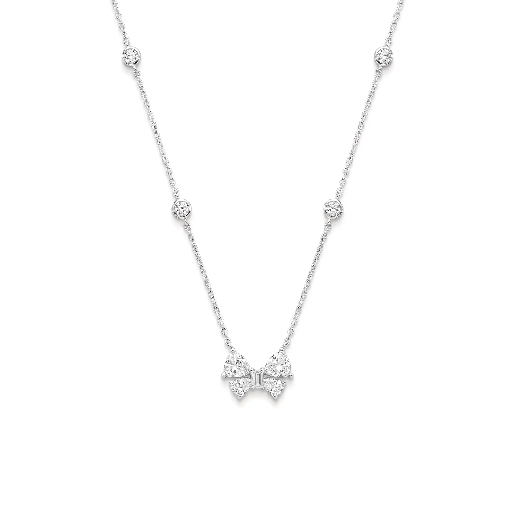 Bow Charm Station Necklace - Image 2