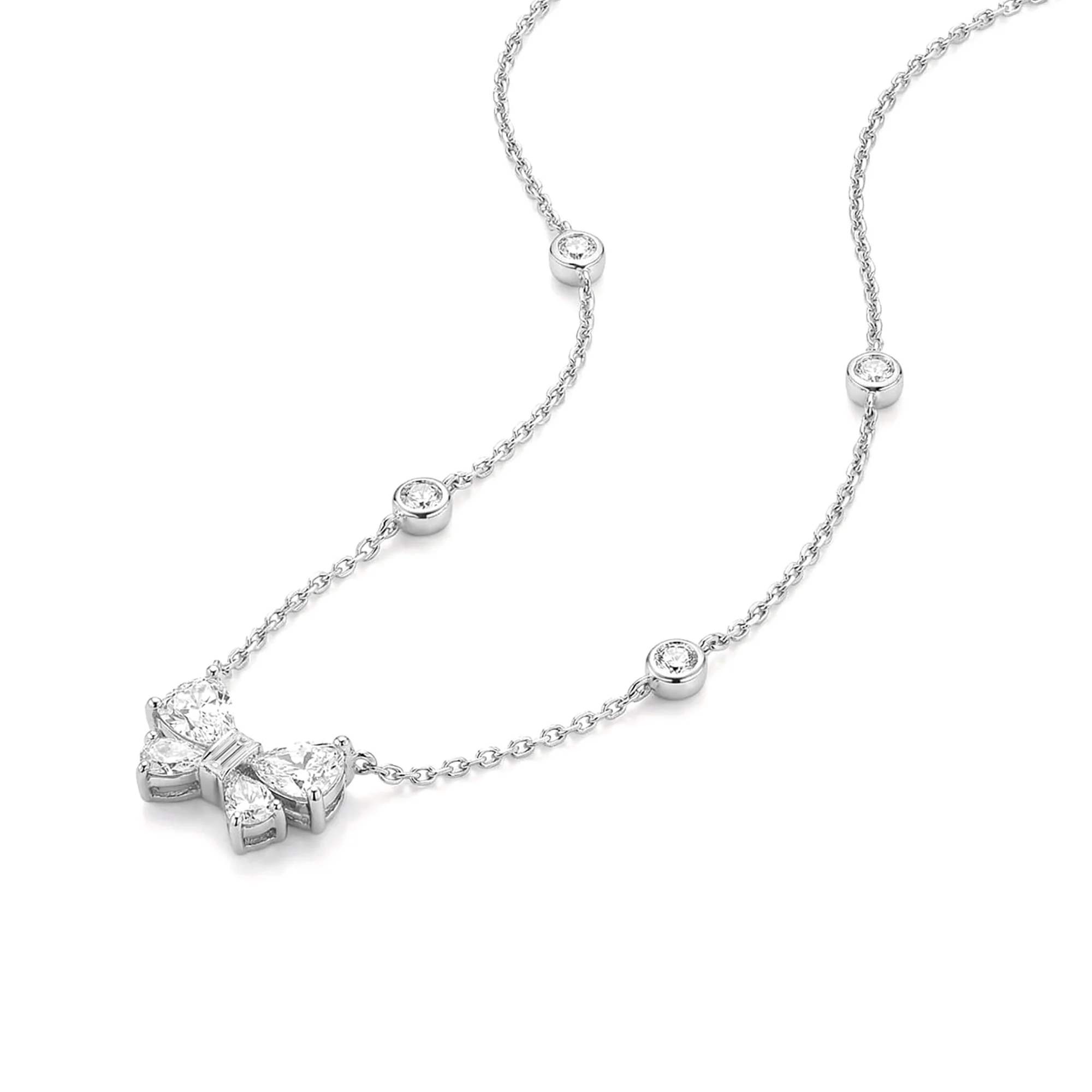 Bow Charm Station Necklace - Image 4