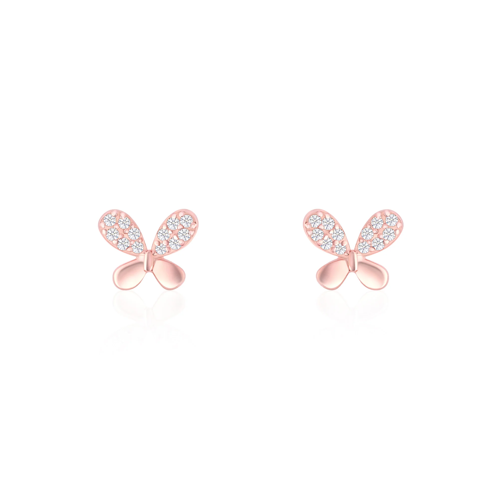 Bow Tie Stud CZ Earrings - Image 4