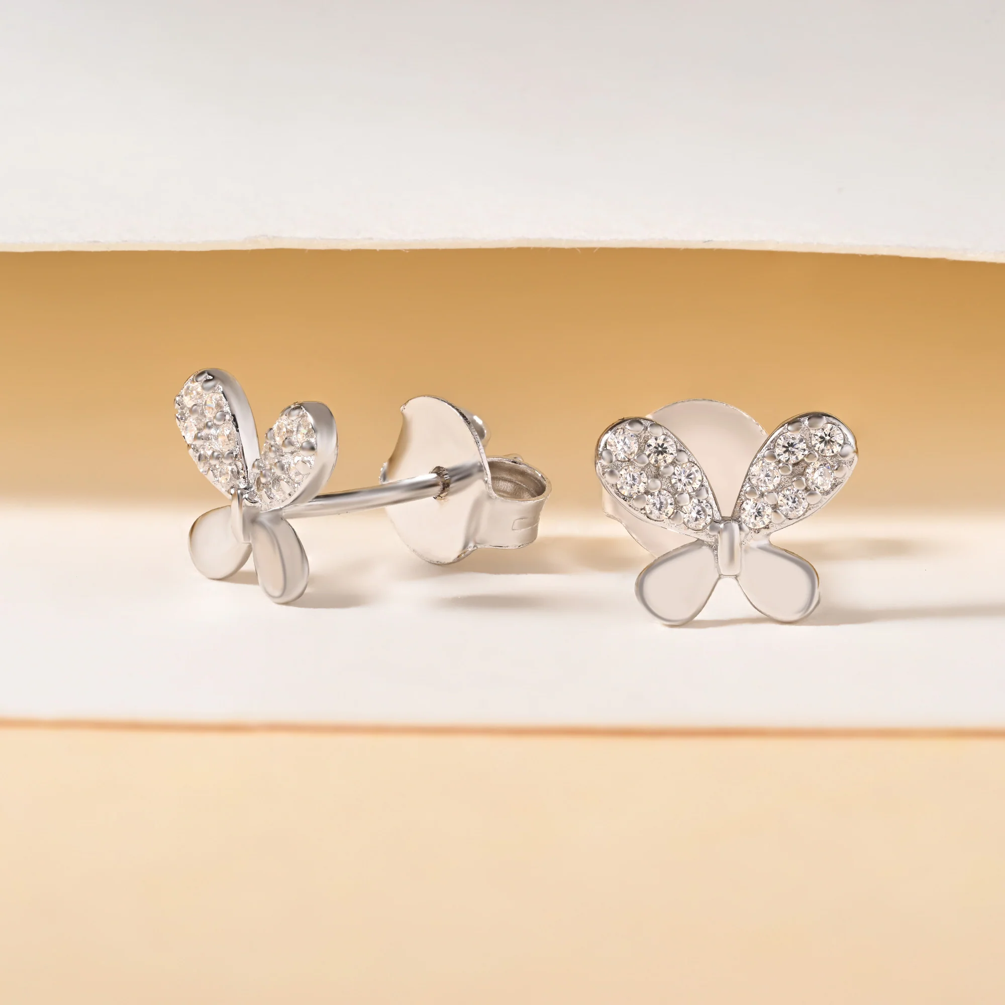 Bow Tie Stud CZ Earrings - Image 9
