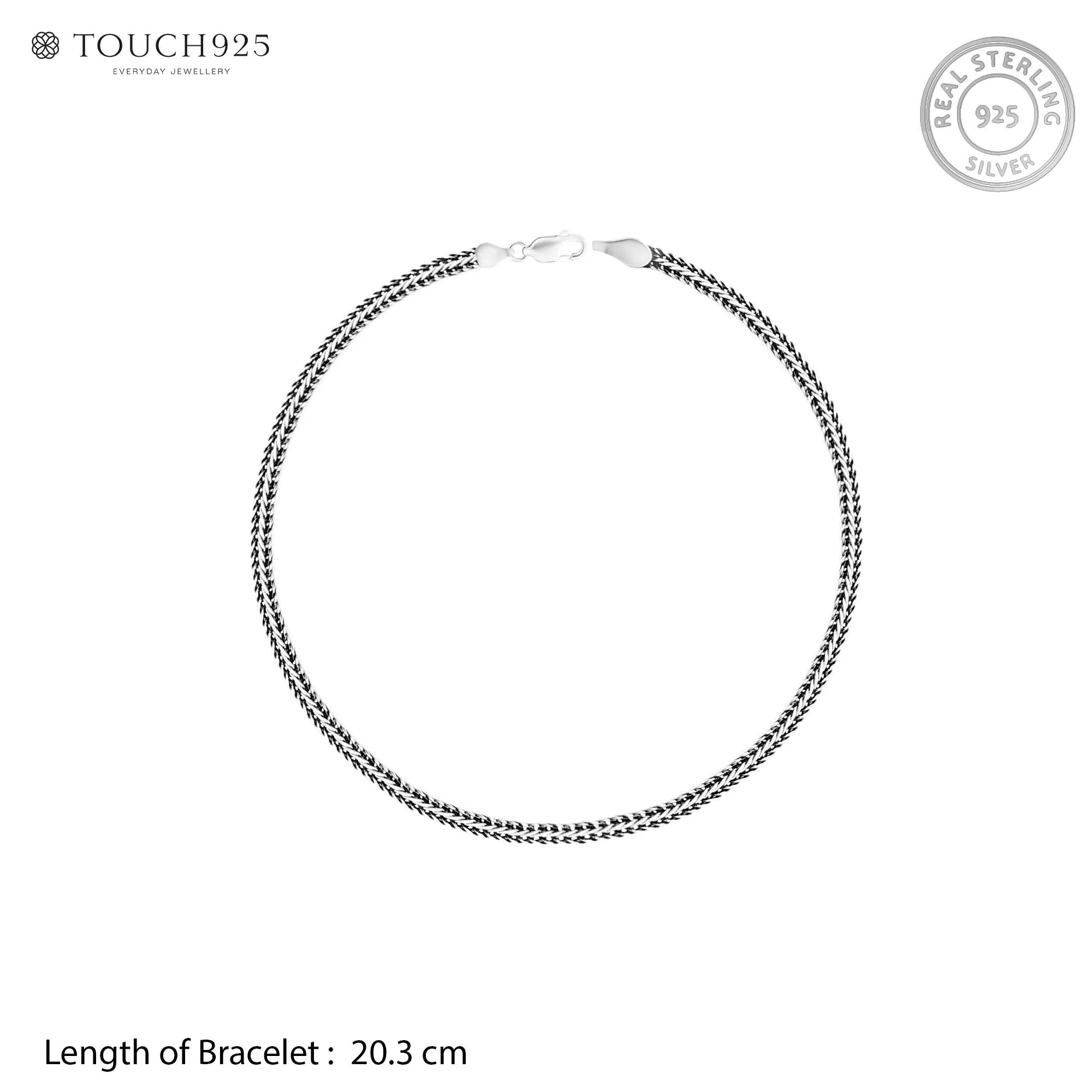 Braided Silver Chain Bracelet - Image 5