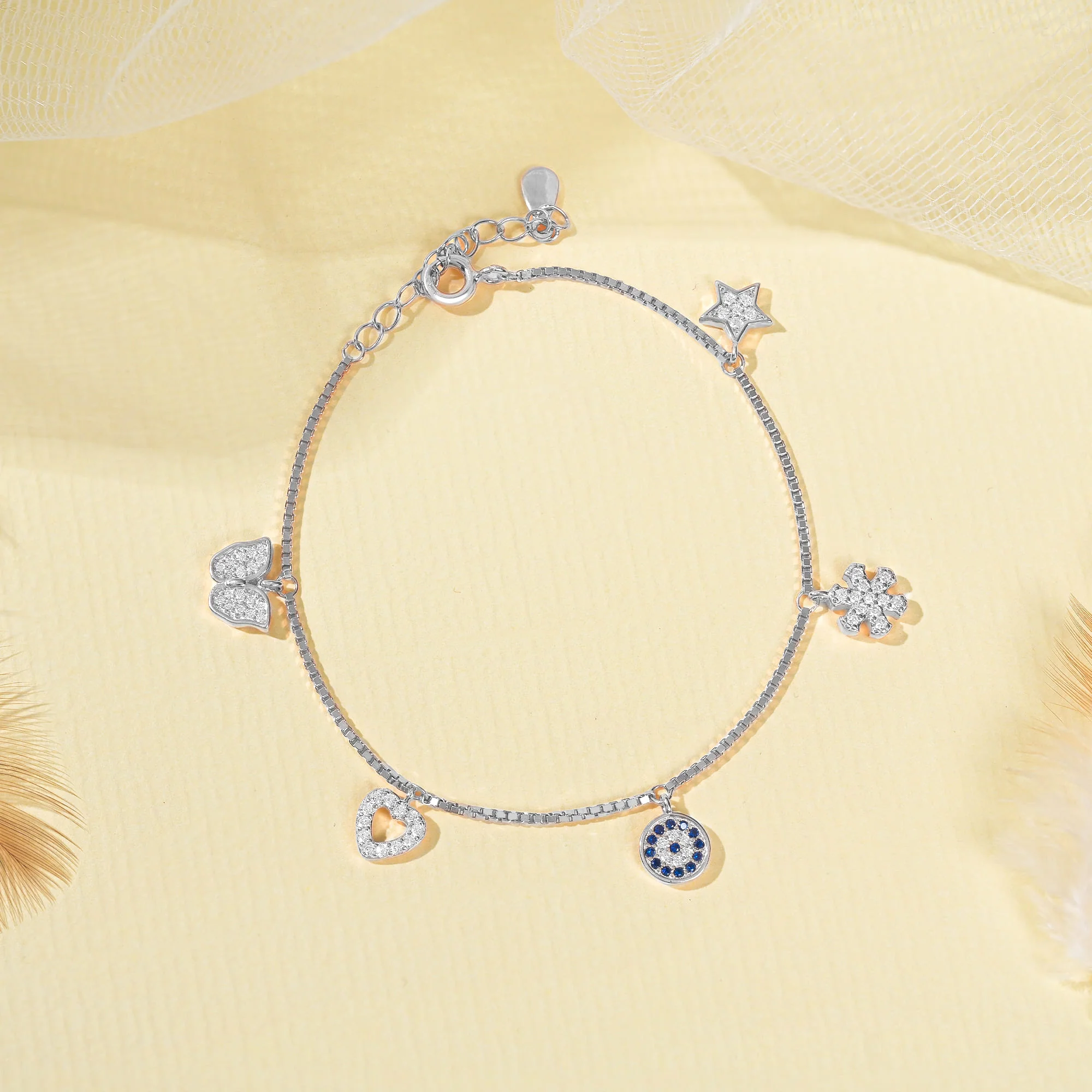 Butterfly Blue Charm Bracelet - Image 3