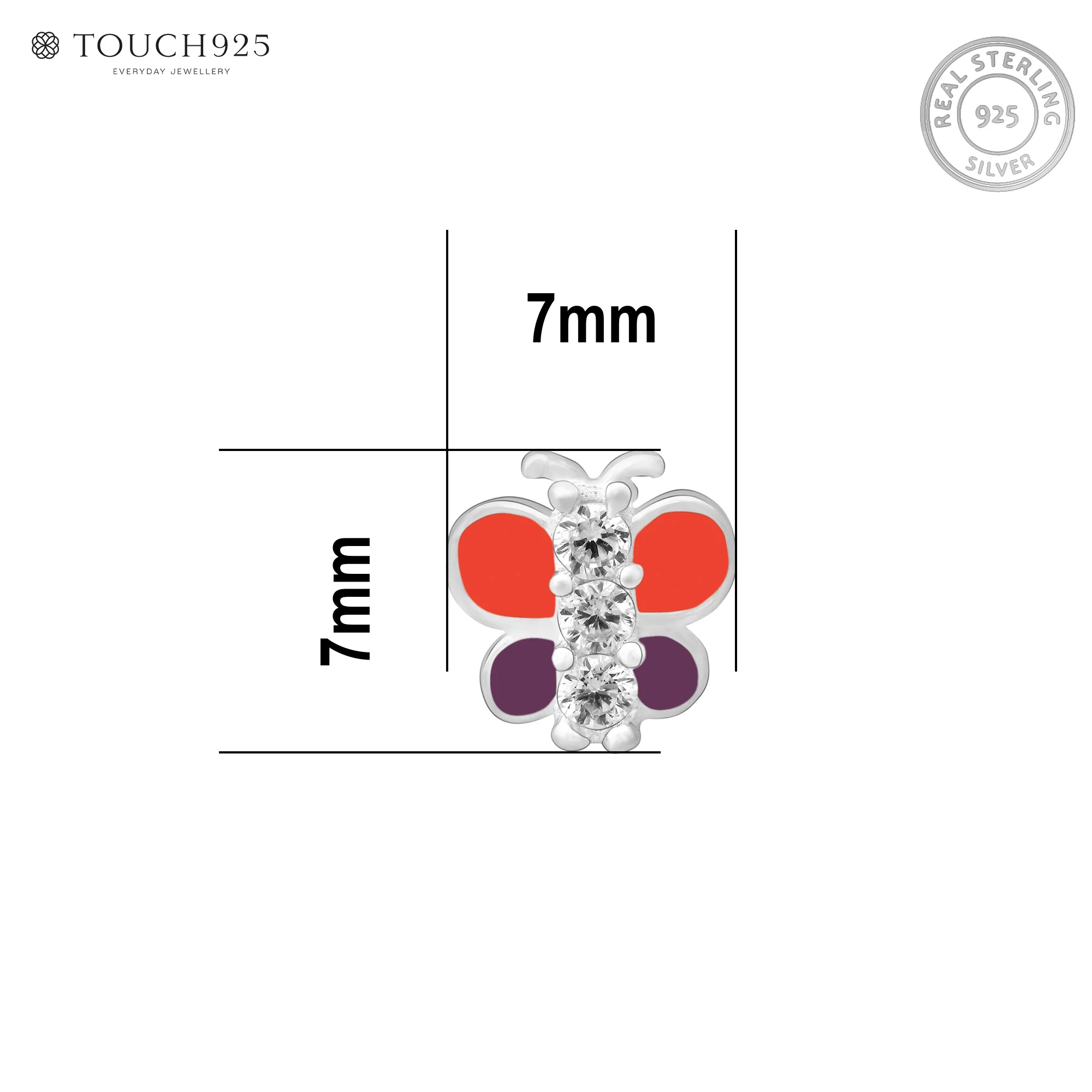 Butterfly Charm Silver Nose Pin - Image 12