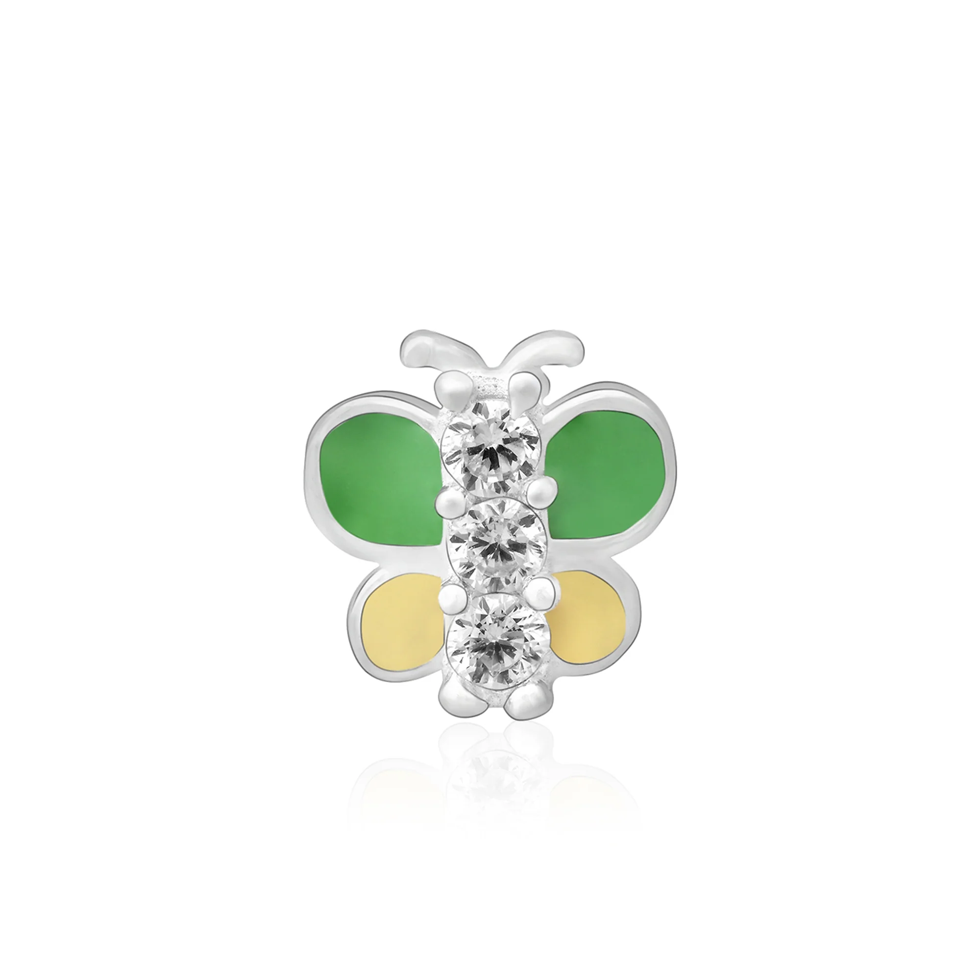 Butterfly Charm Silver Nose Pin - Image 4