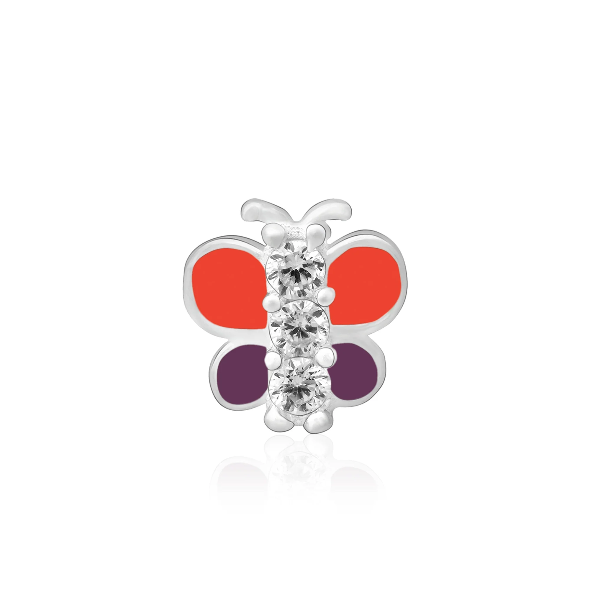 Butterfly Charm Silver Nose Pin - Image 9