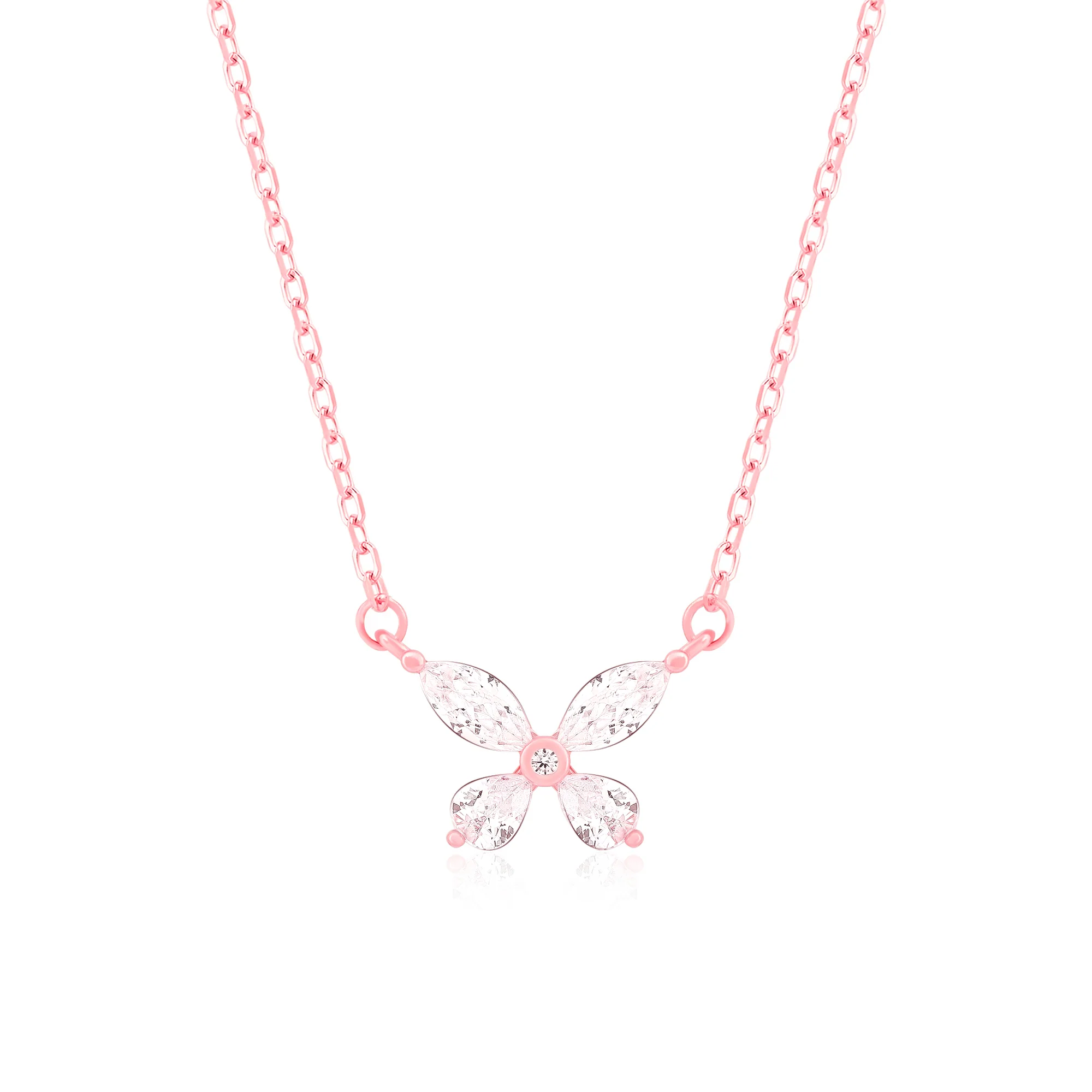 Butterfly CZ Pendant Necklace - Image 2