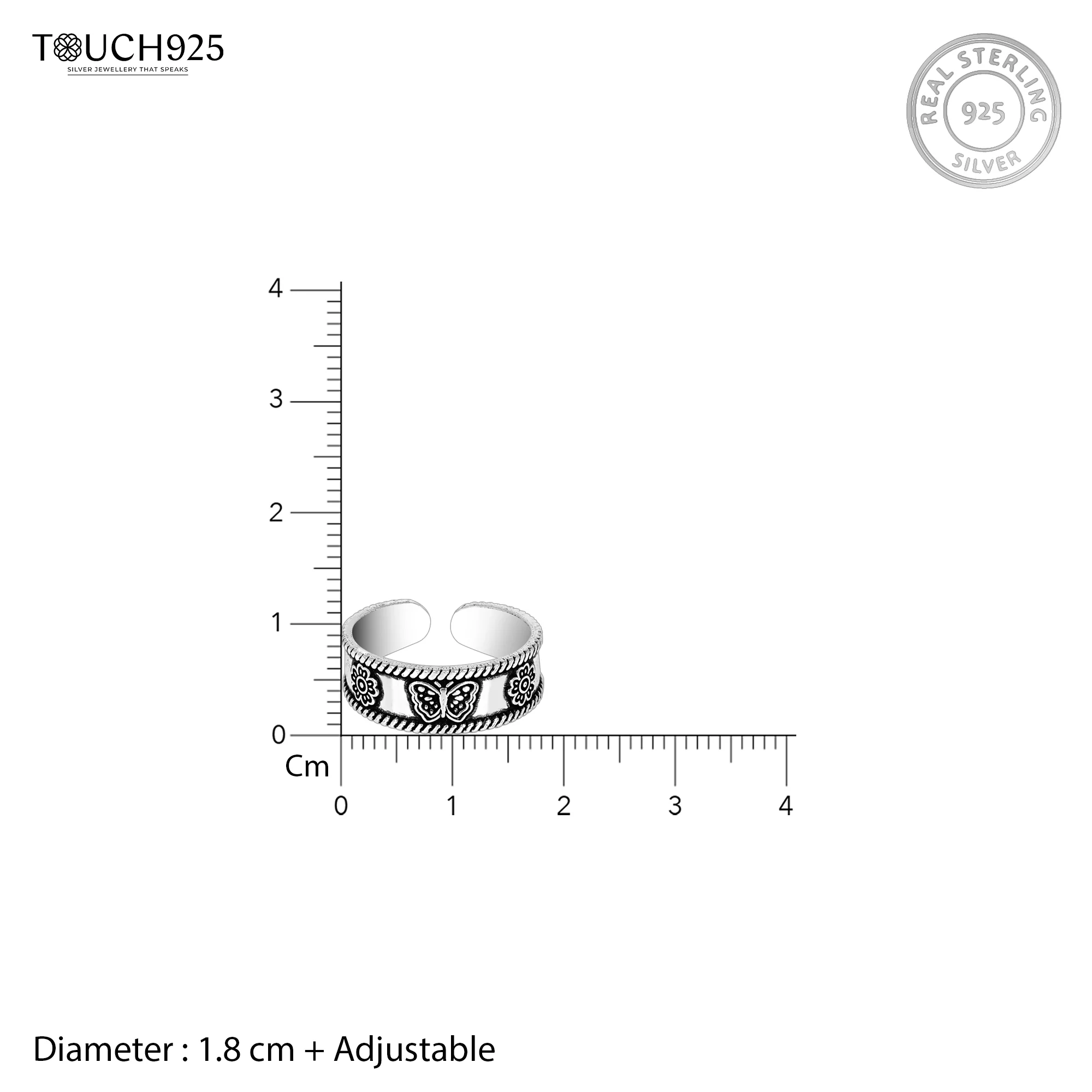 Butterfly Motif Toe Ring - Image 6
