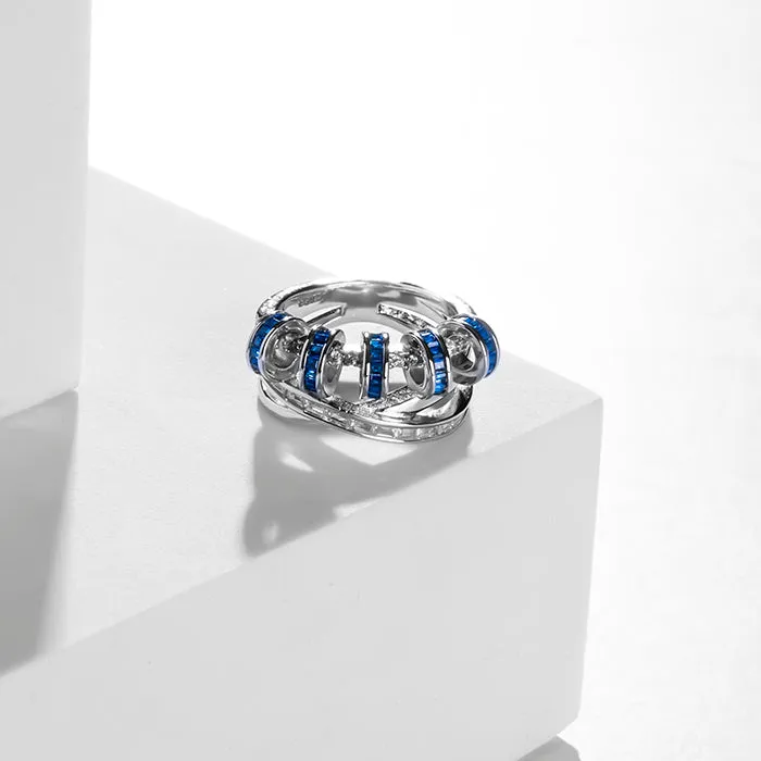 Cerulean Elegance Silver Ring - Image 3