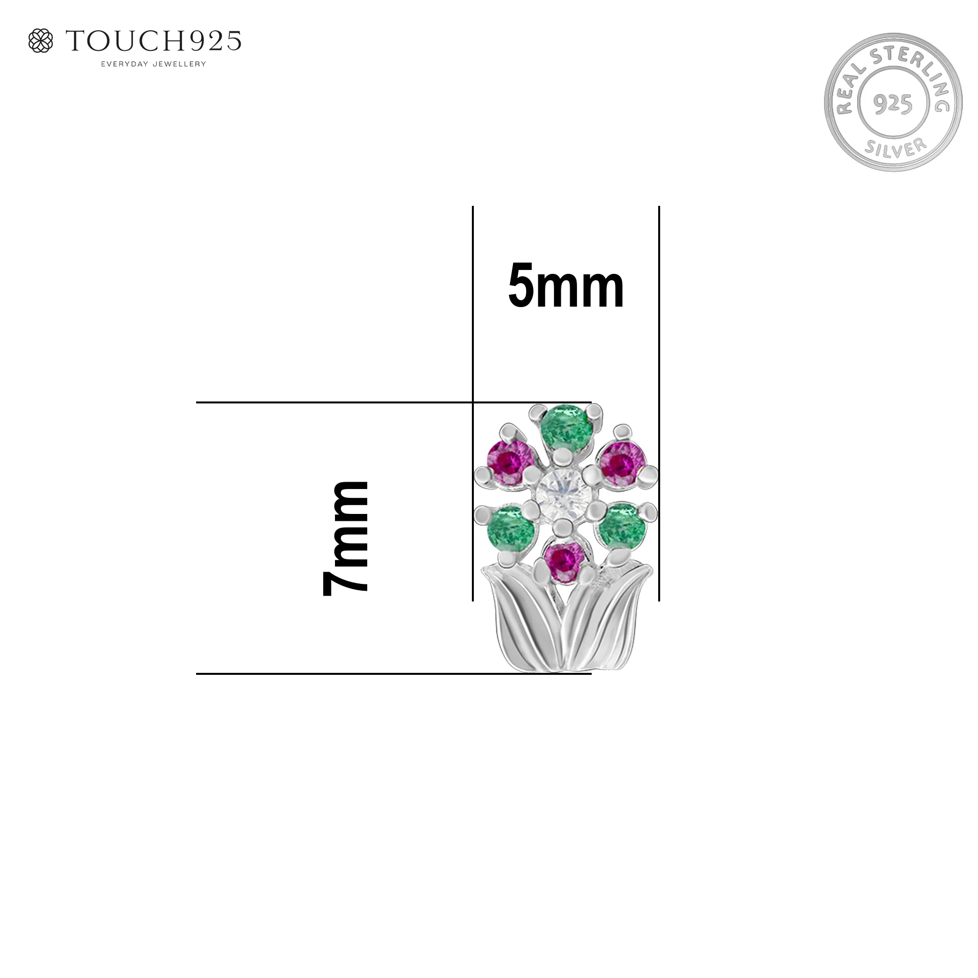 Chaand Phool Silver Nose Pin - Image 12