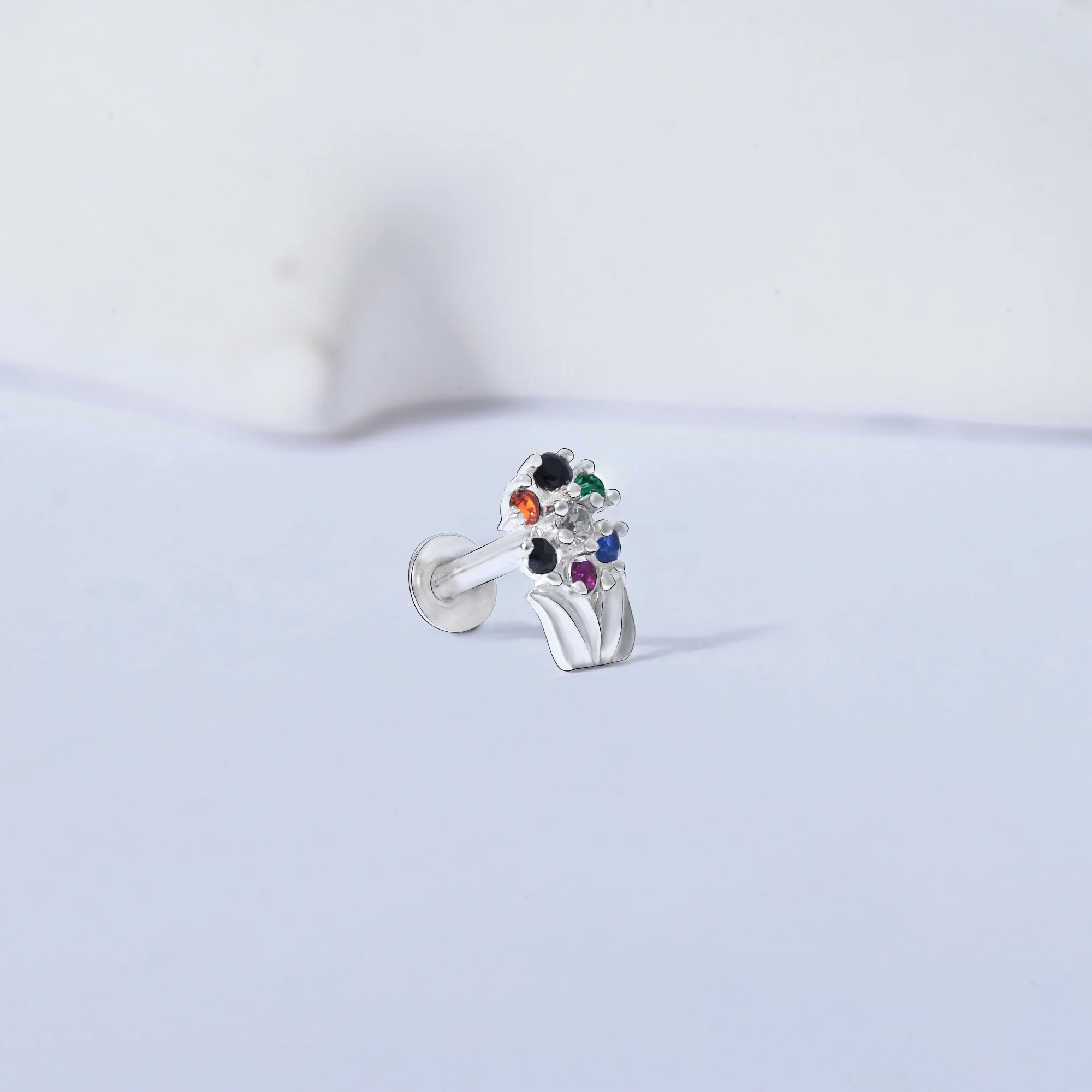 Chaand Phool Silver Nose Pin - Image 14