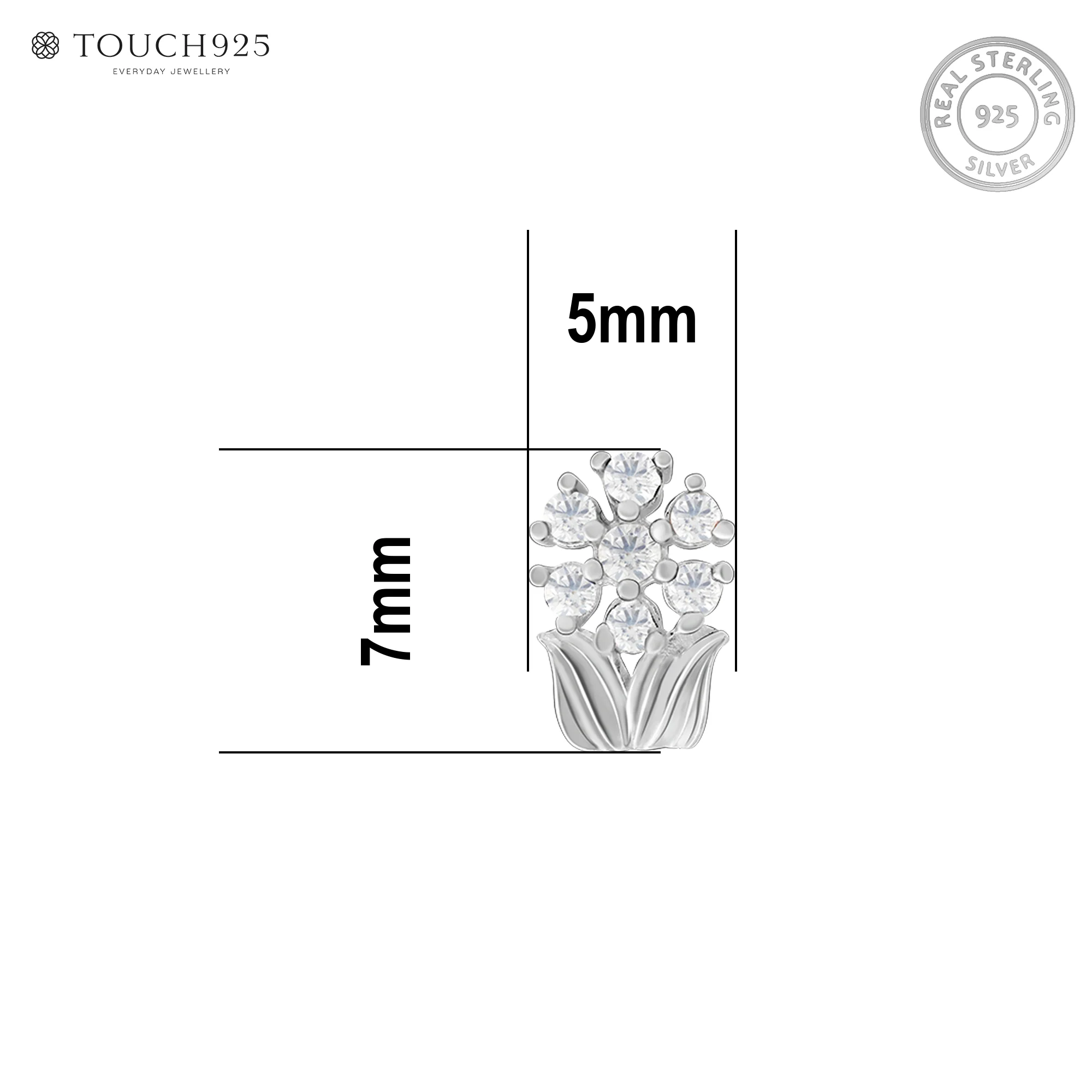 Chaand Phool Silver Nose Pin - Image 6