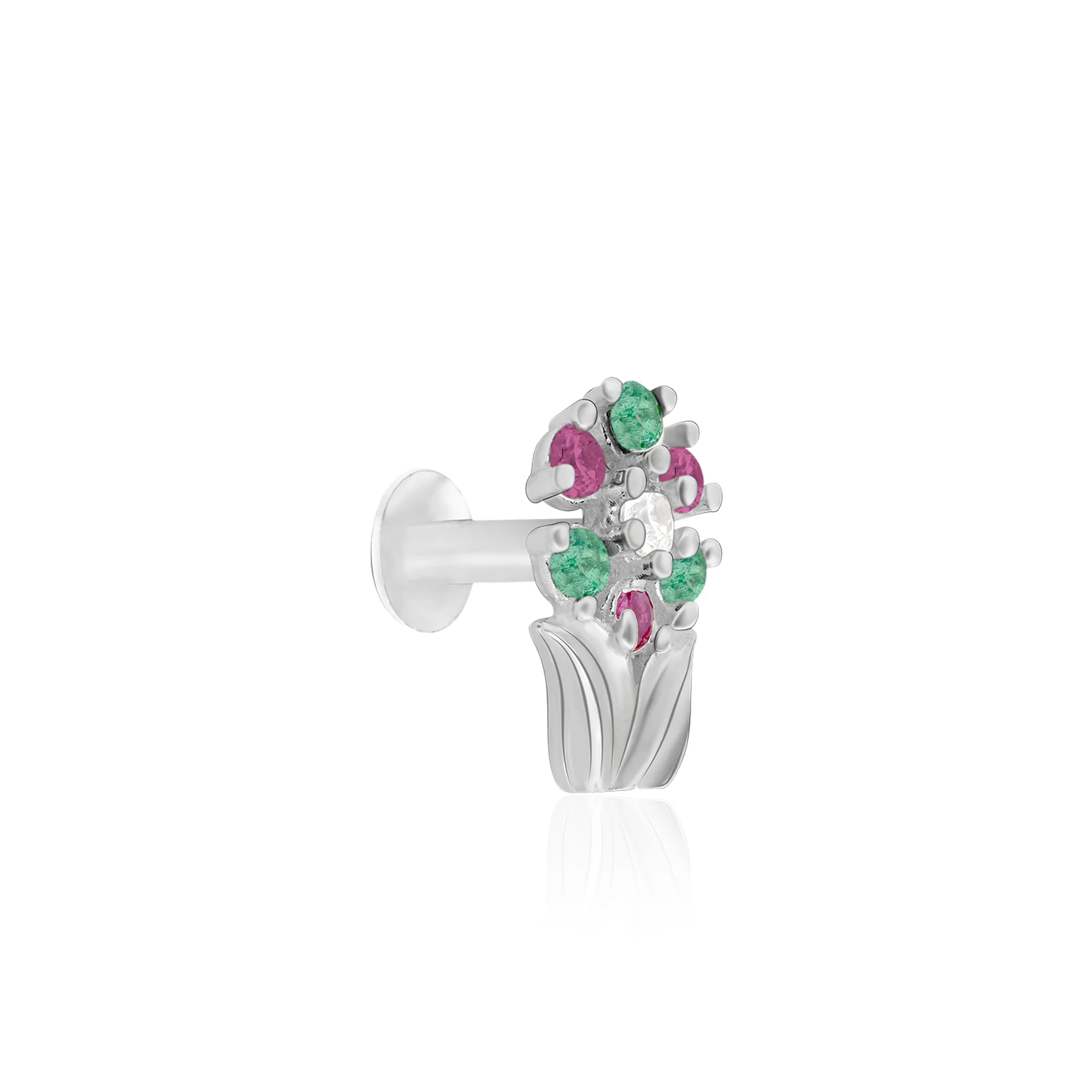 Chaand Phool Silver Nose Pin - Image 7