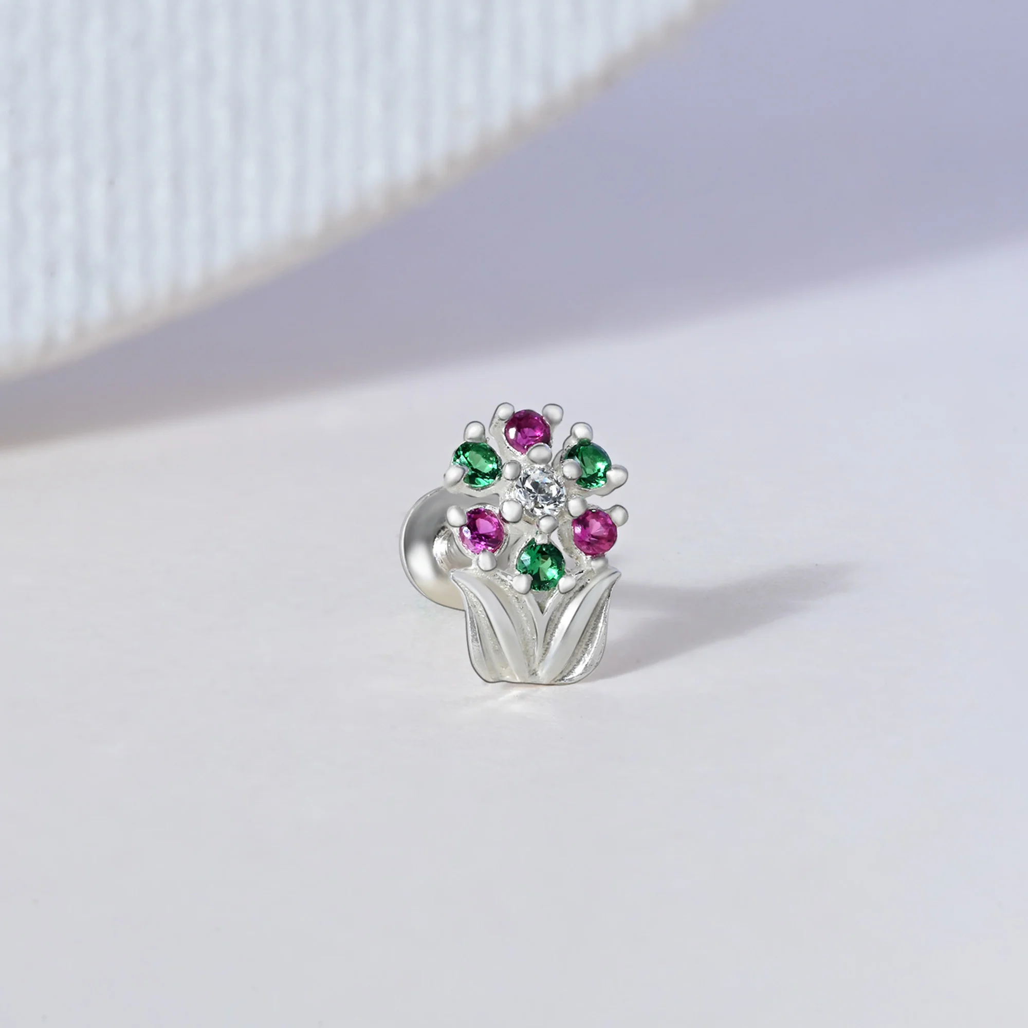 Chaand Phool Silver Nose Pin - Image 8