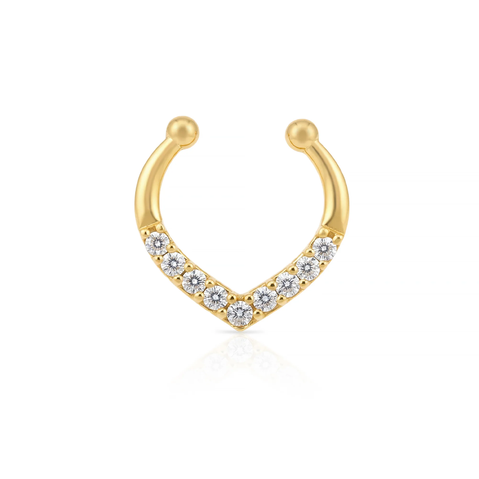 Chevron CZ Septum Nose Ring - Image 2