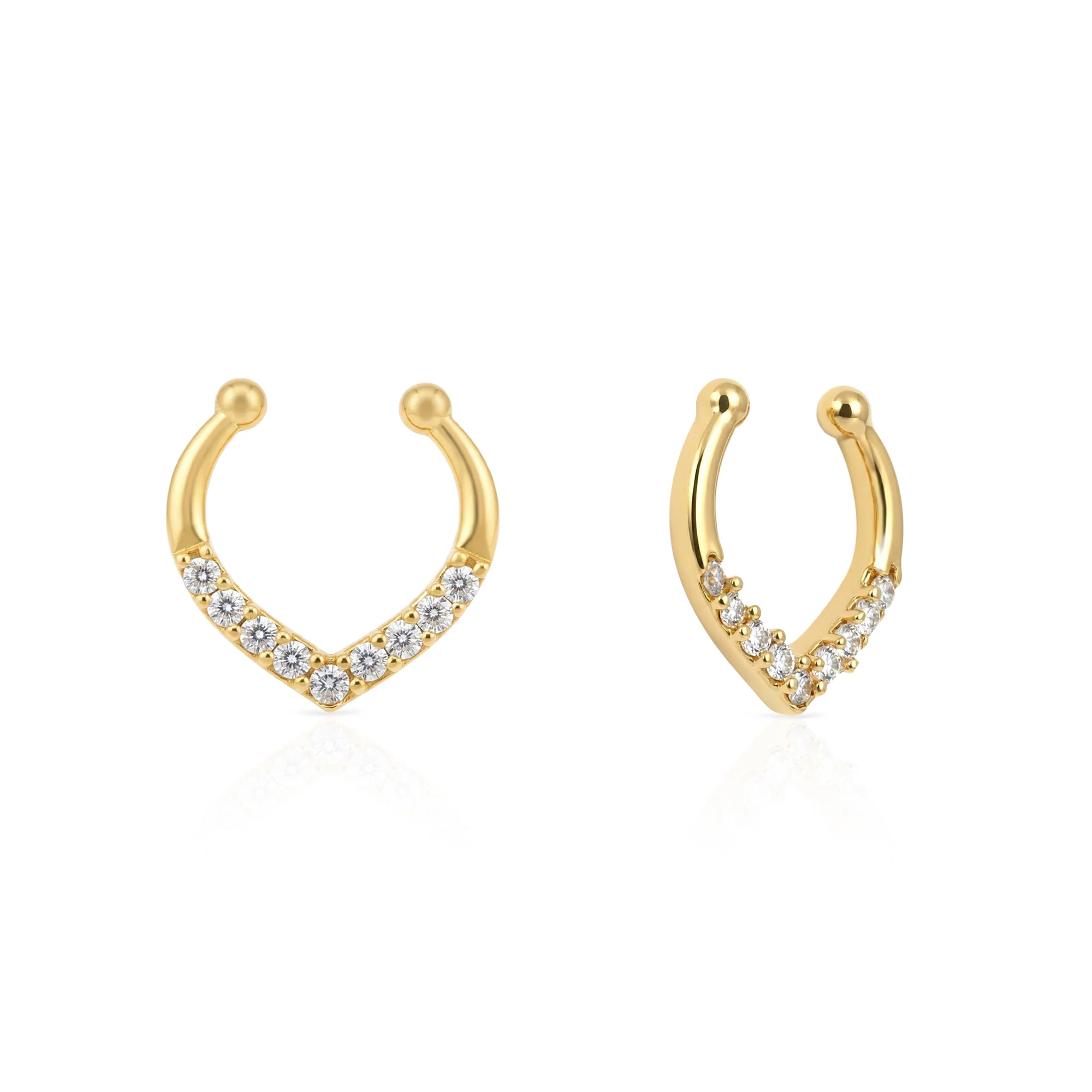Chevron CZ Septum Nose Ring - Image 6