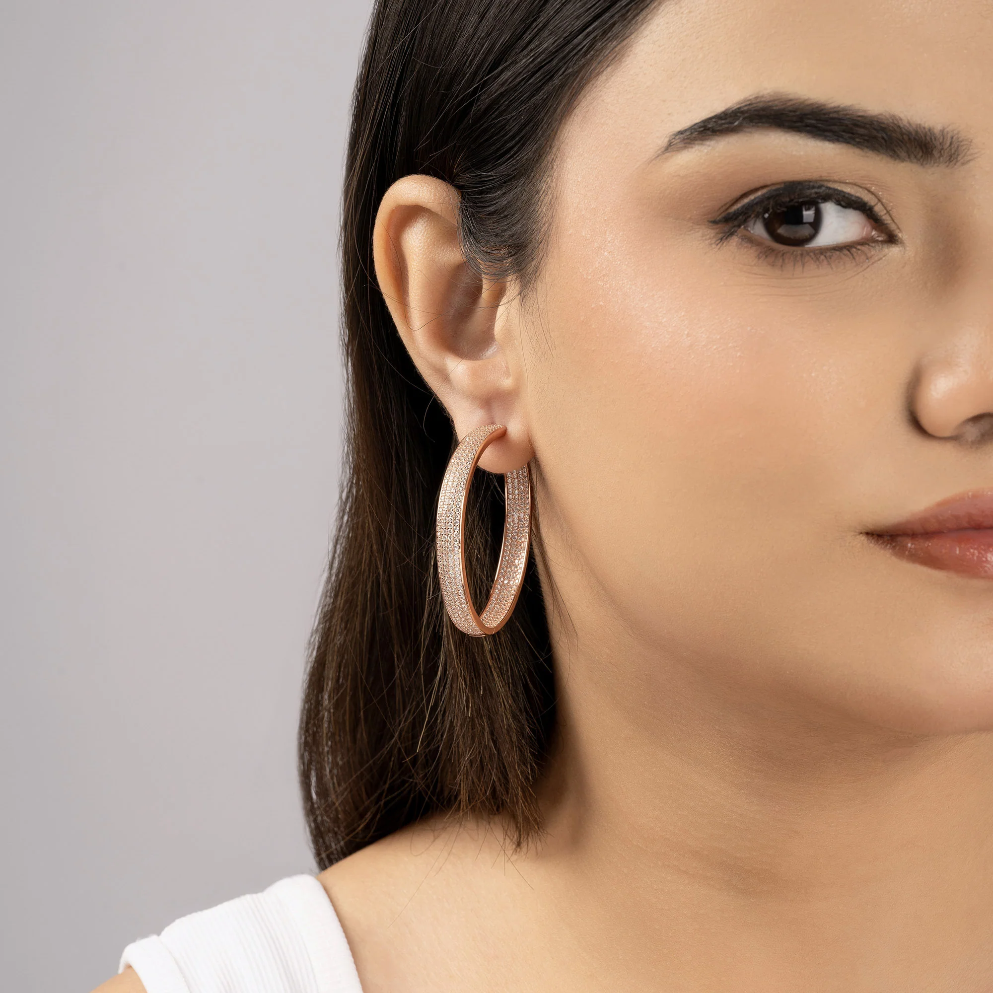 Chunky CZ-Studded Hoops - Image 4