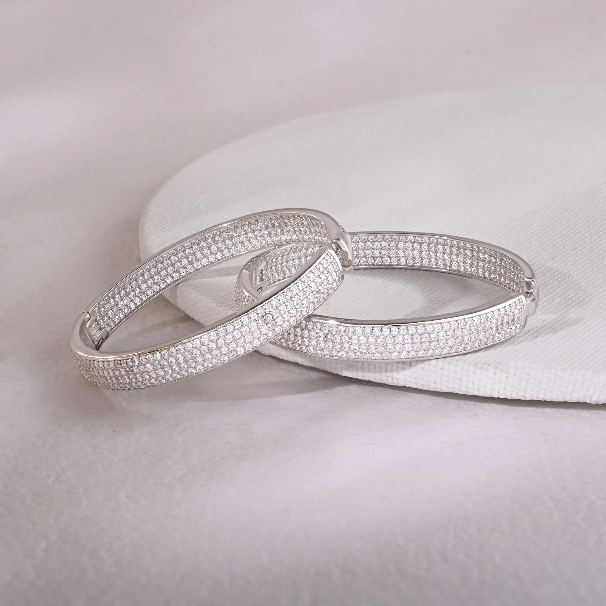 Chunky CZ-Studded Hoops - Image 8