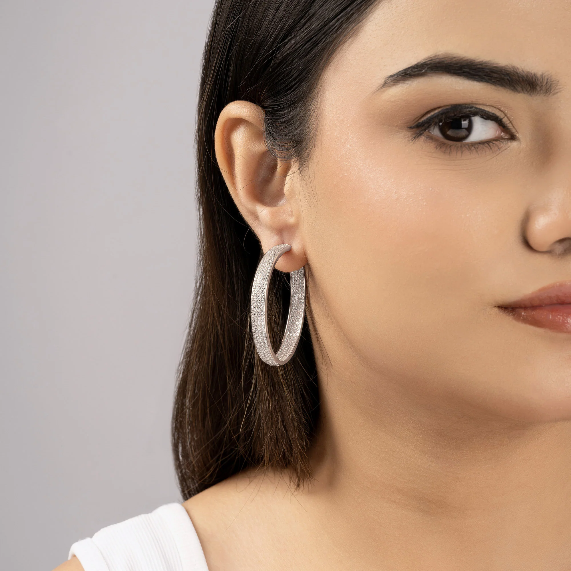 Chunky CZ-Studded Hoops - Image 9