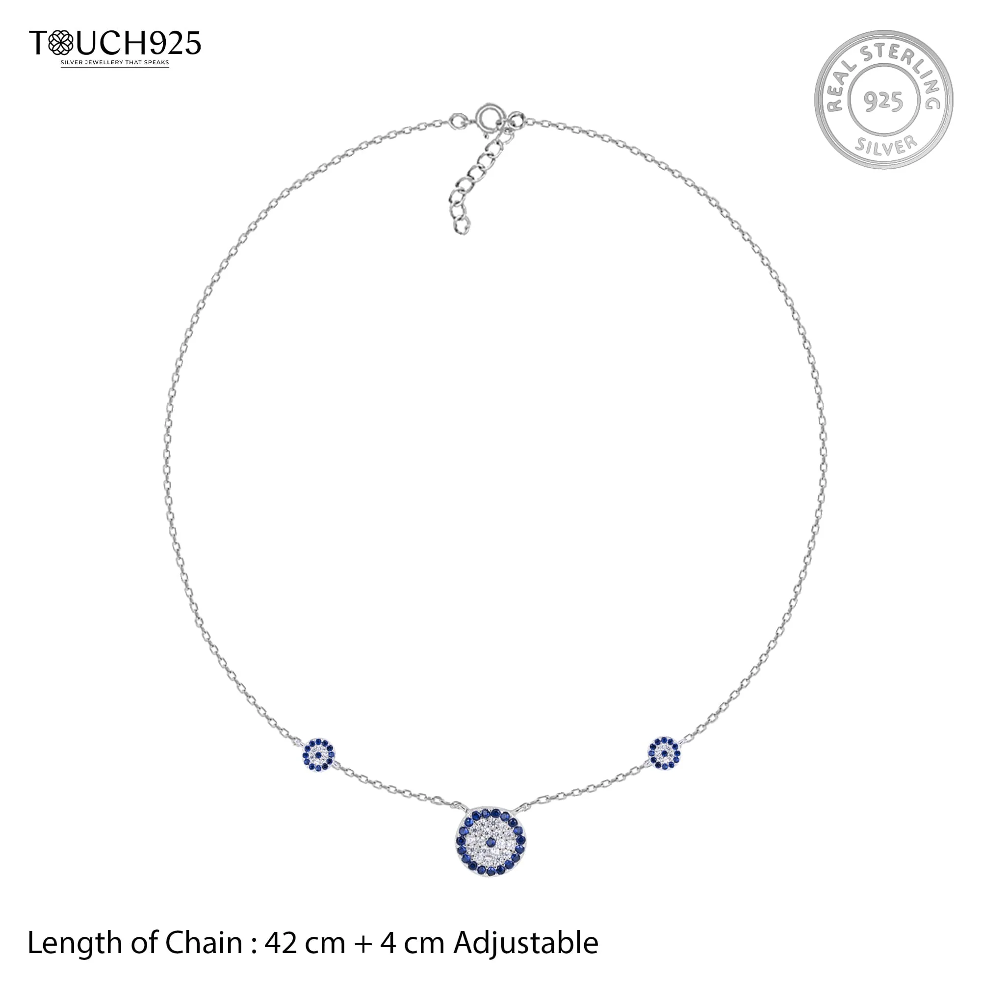 Circular Blue Floral Necklace - Image 6