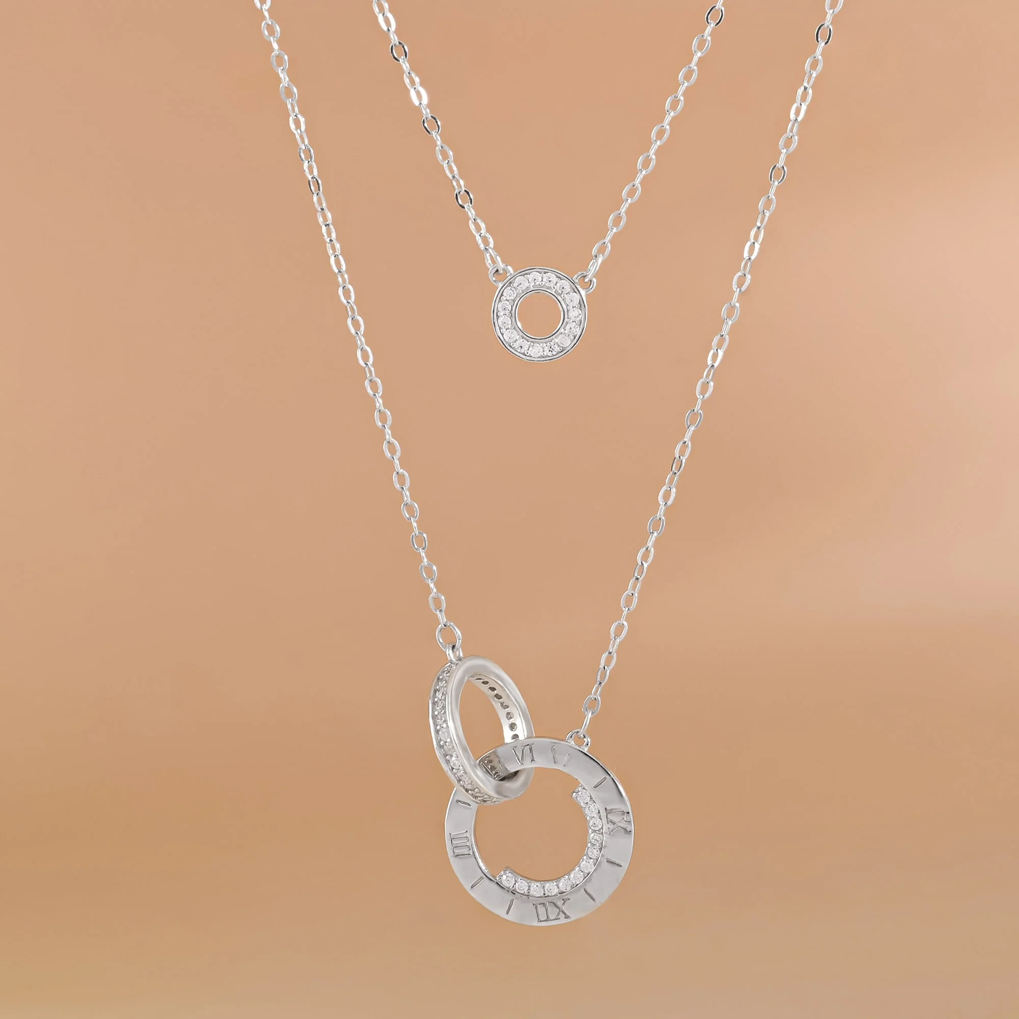 Circular Embrace Layered Necklace - Image 3