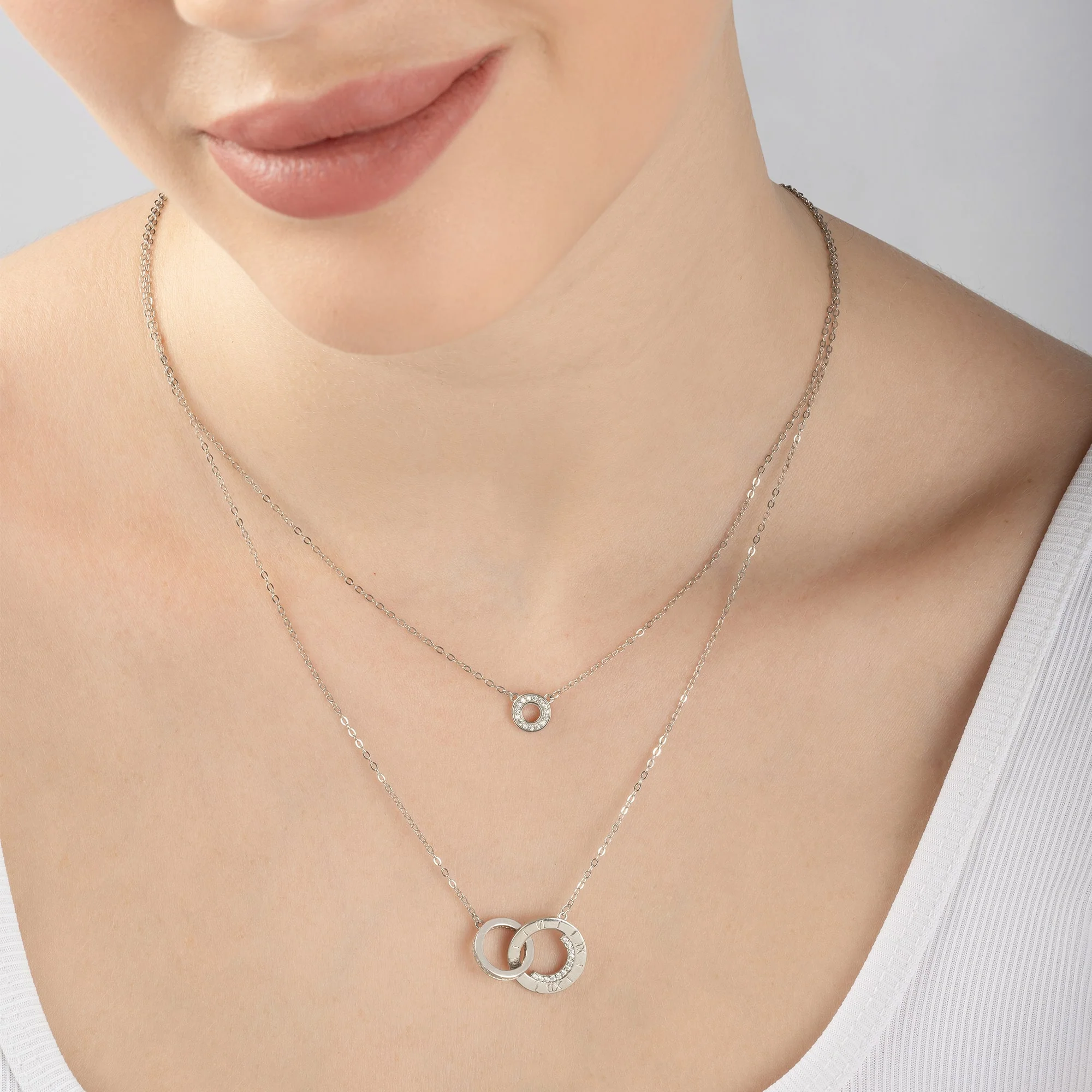 Circular Embrace Layered Necklace - Image 4