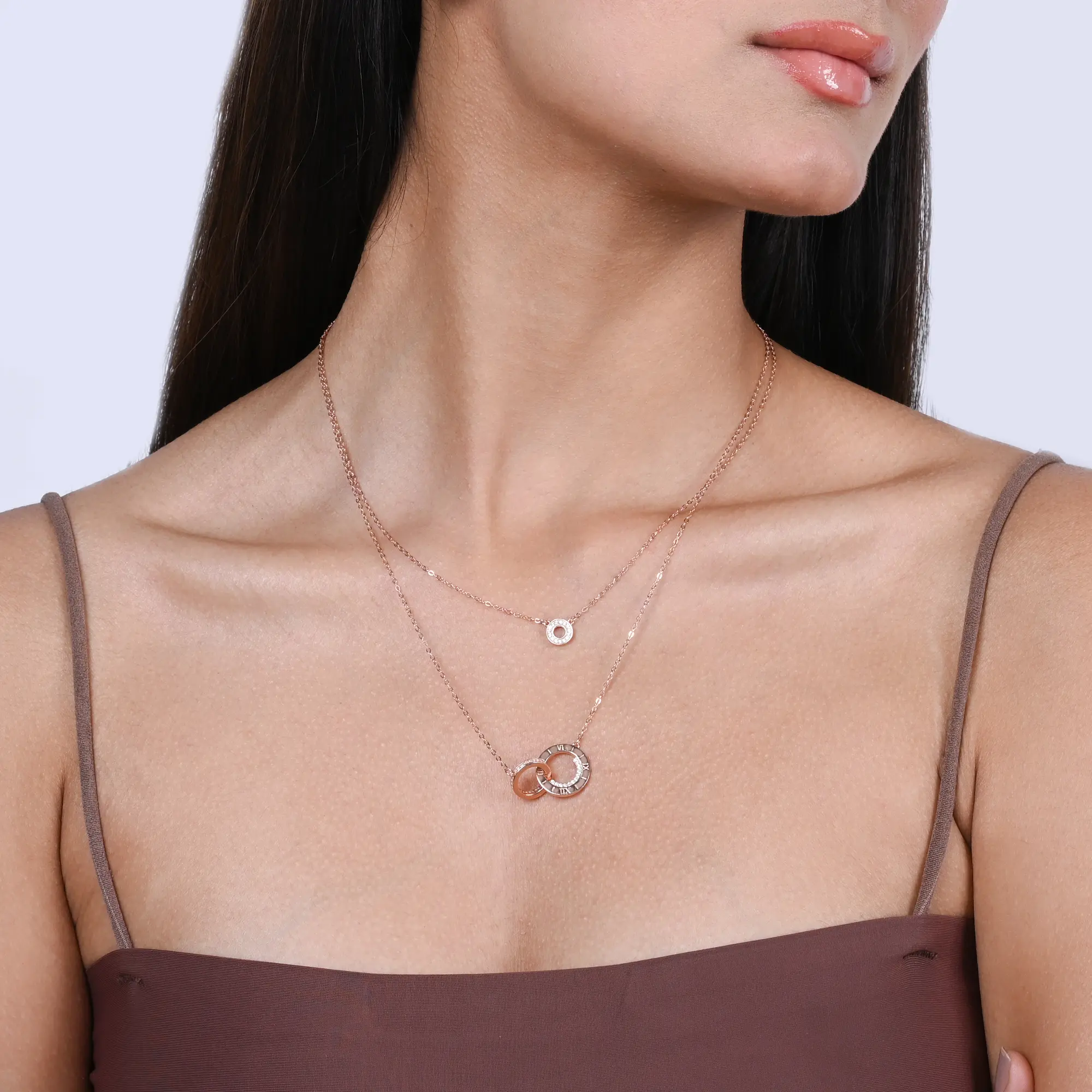 Circular Embrace Layered Necklace - Image 5