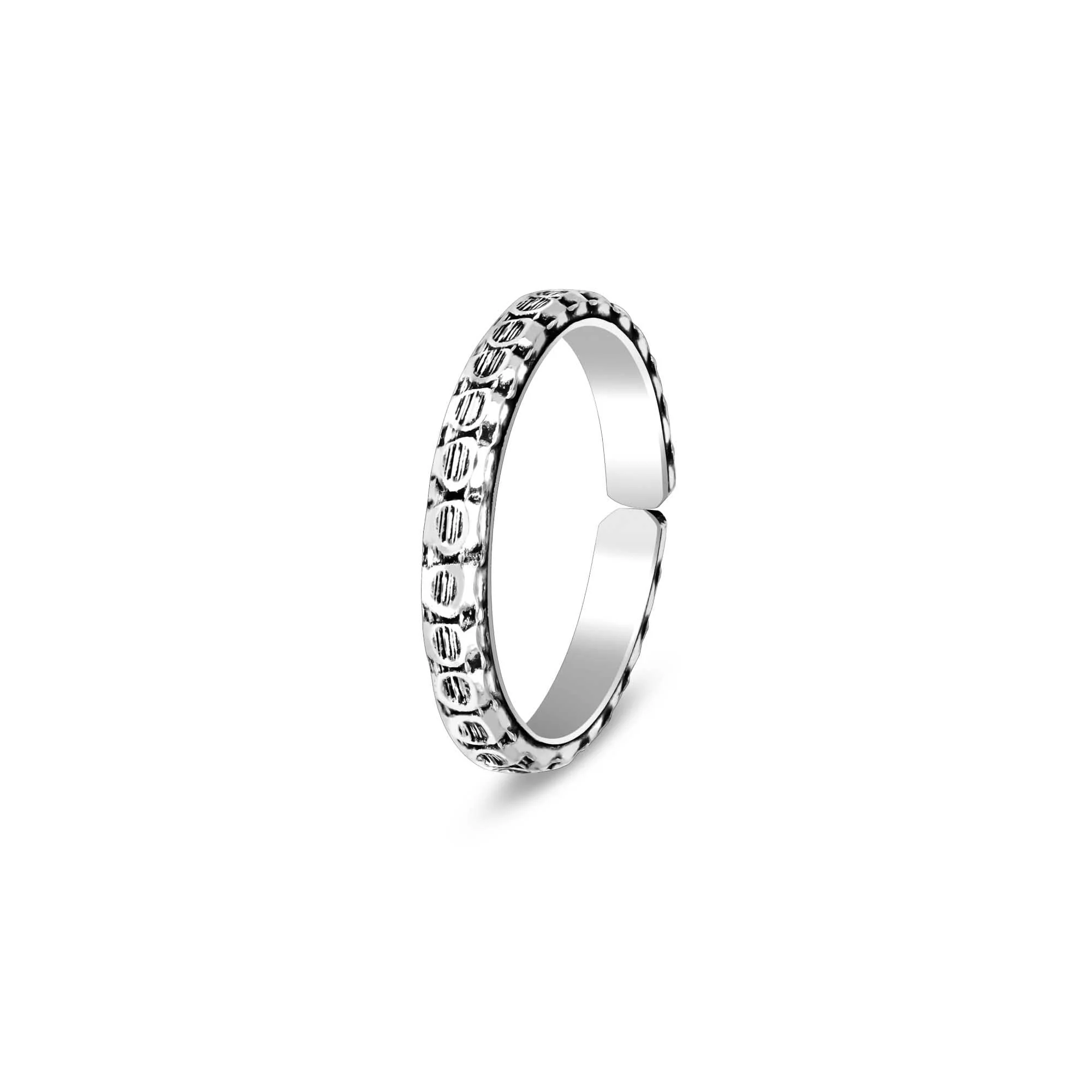 Circular Harmony Oxidized Toe Ring - Image 6