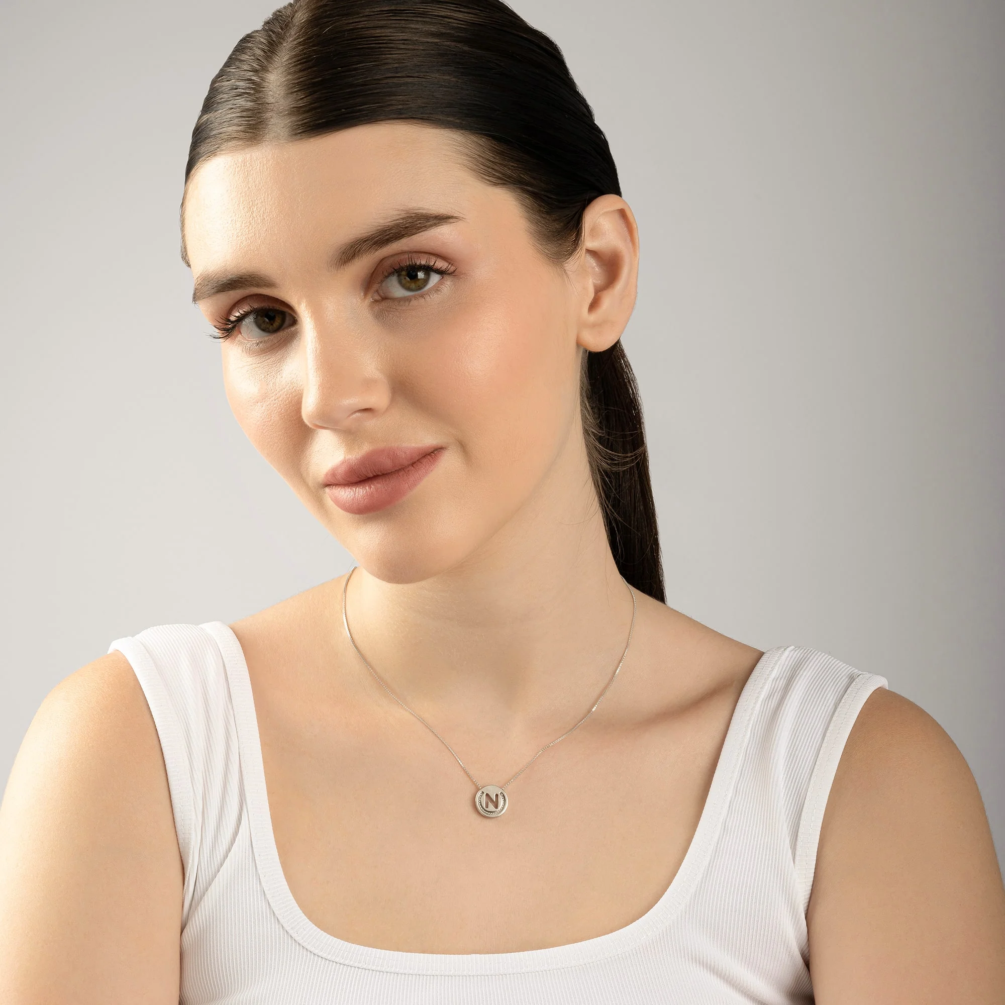 Circular Initial 'N' Necklace - Image 3