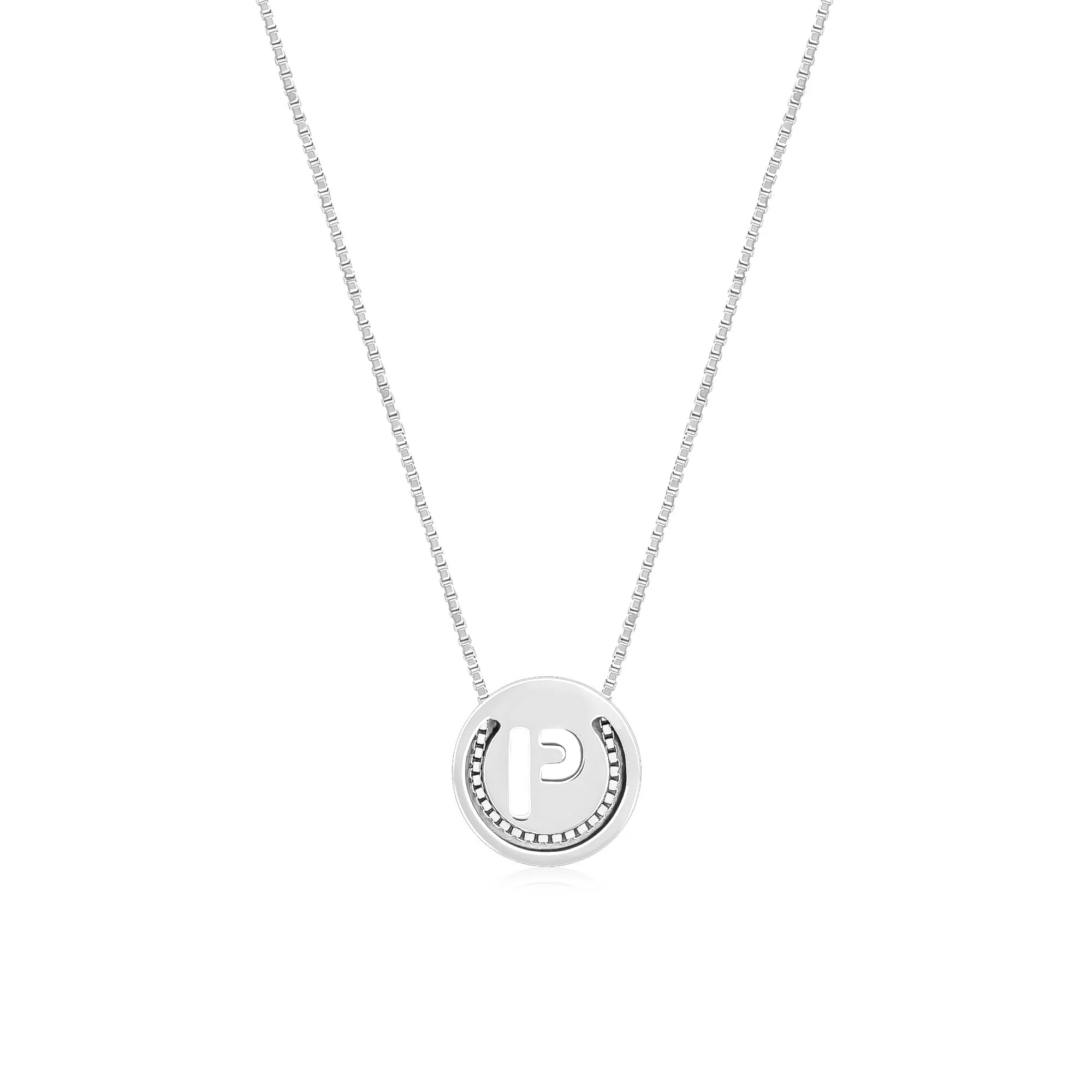 Circular Initial 'P' Necklace - Image 2