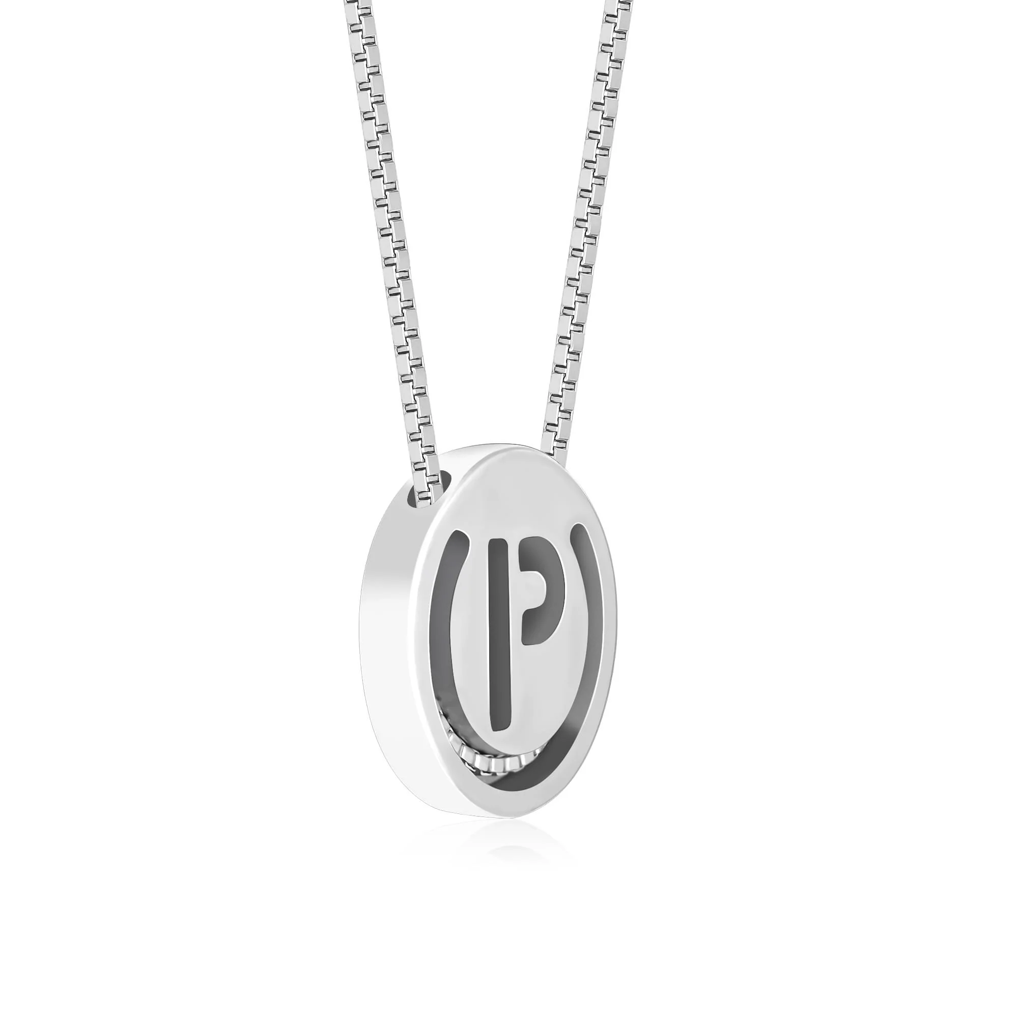 Circular Initial 'P' Necklace - Image 5