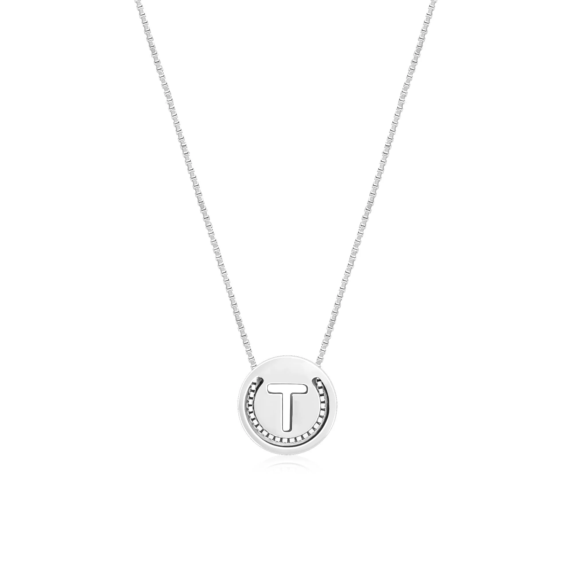 Circular Initial 'T' Necklace - Image 2