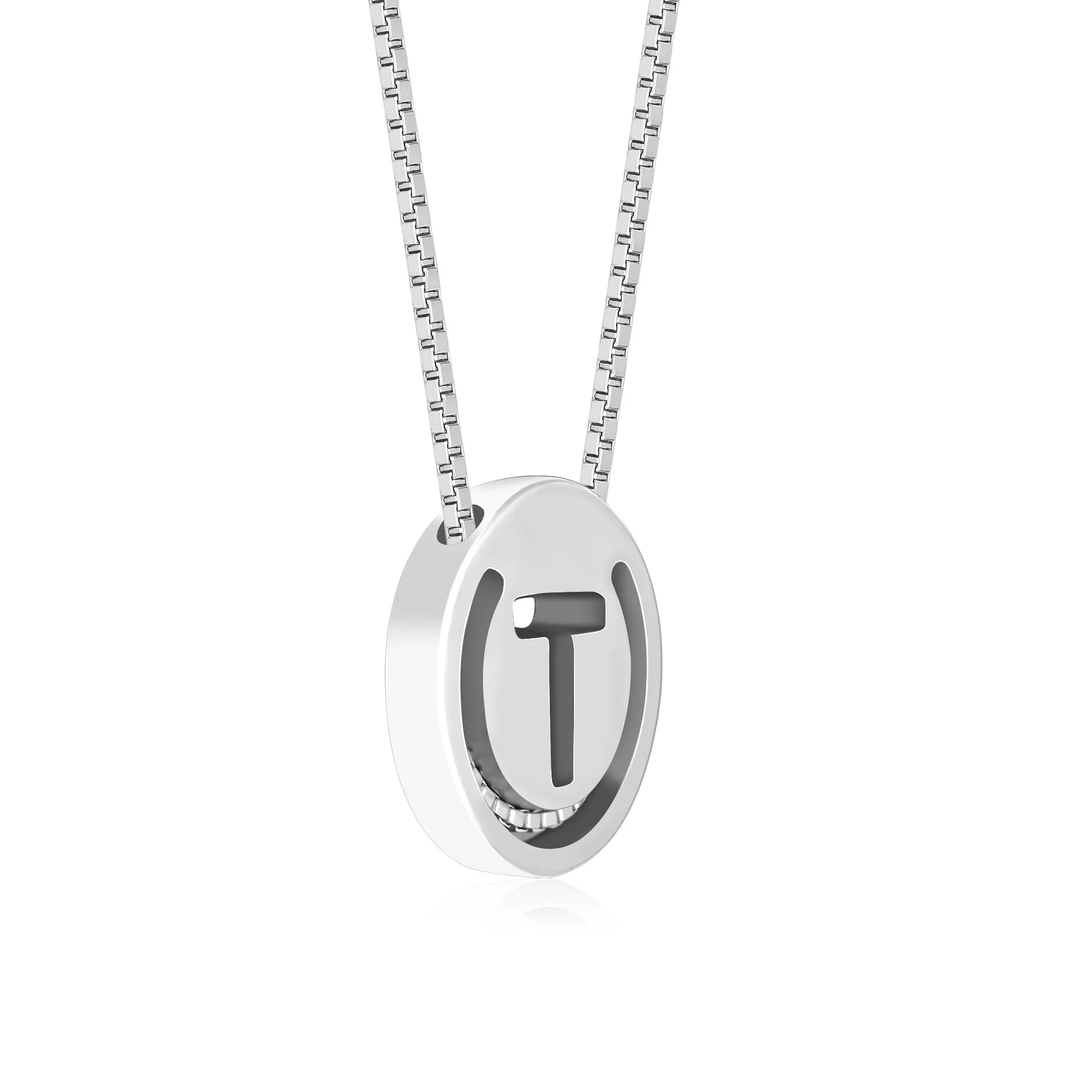 Circular Initial 'T' Necklace - Image 5