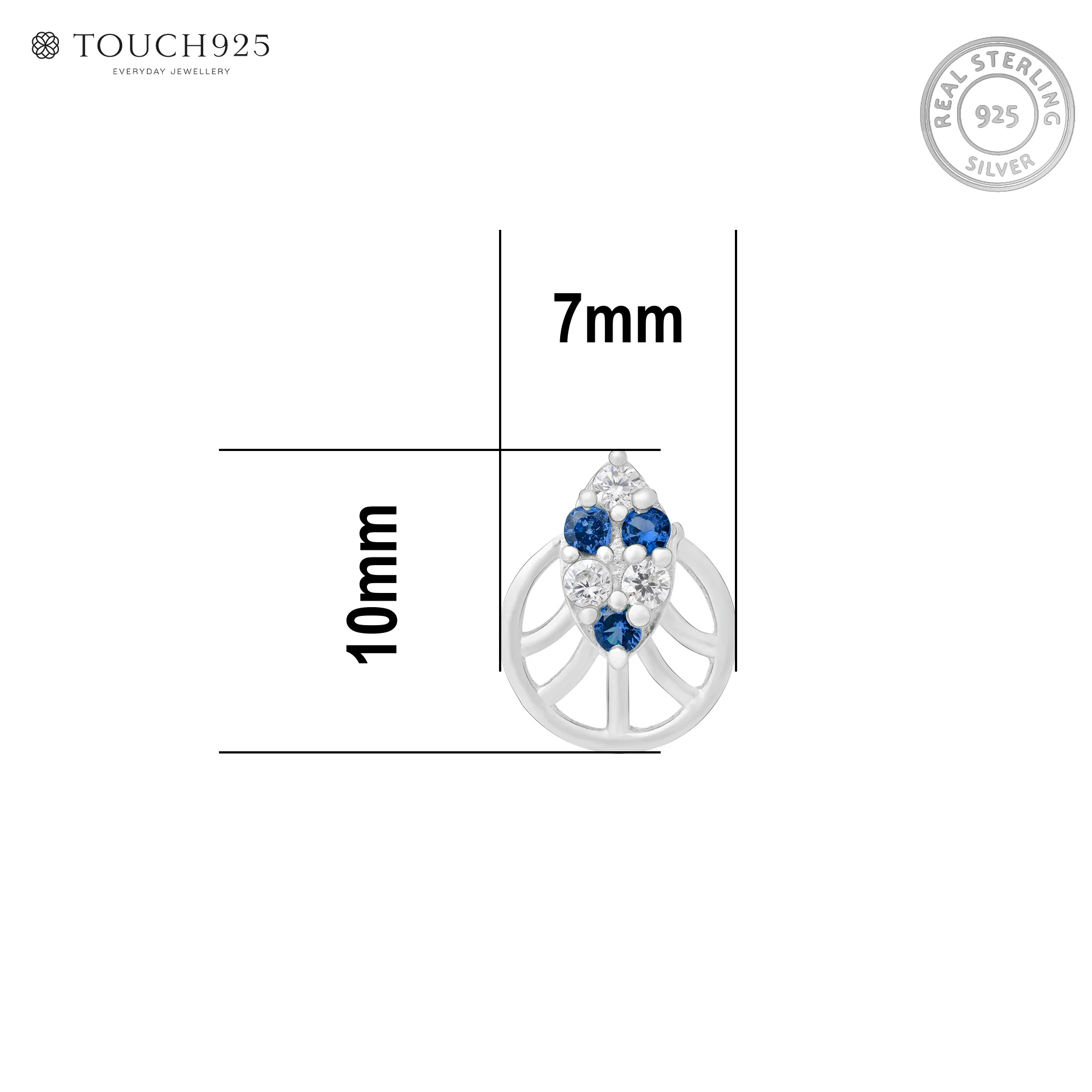Classic Cluster Silver Nose Pin - Image 12