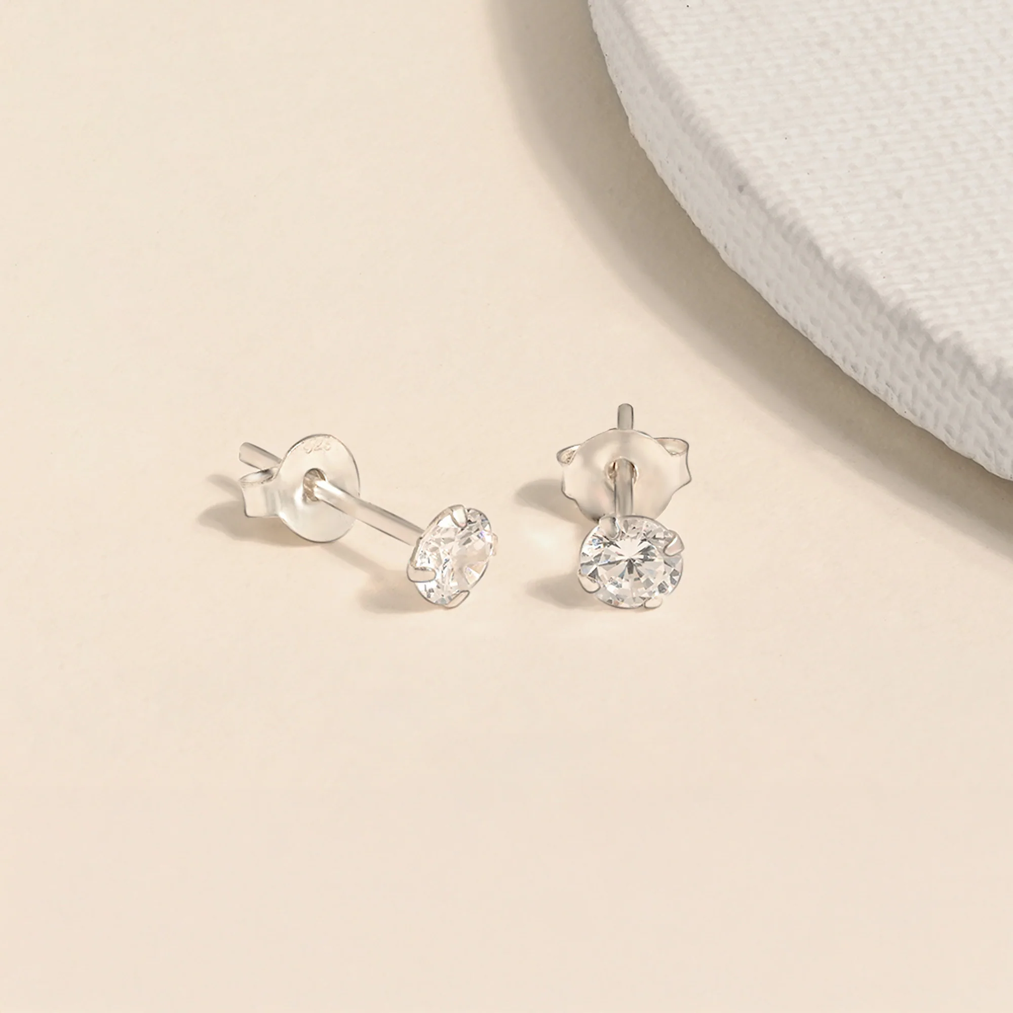 Classic Round CZ Stud Earrings