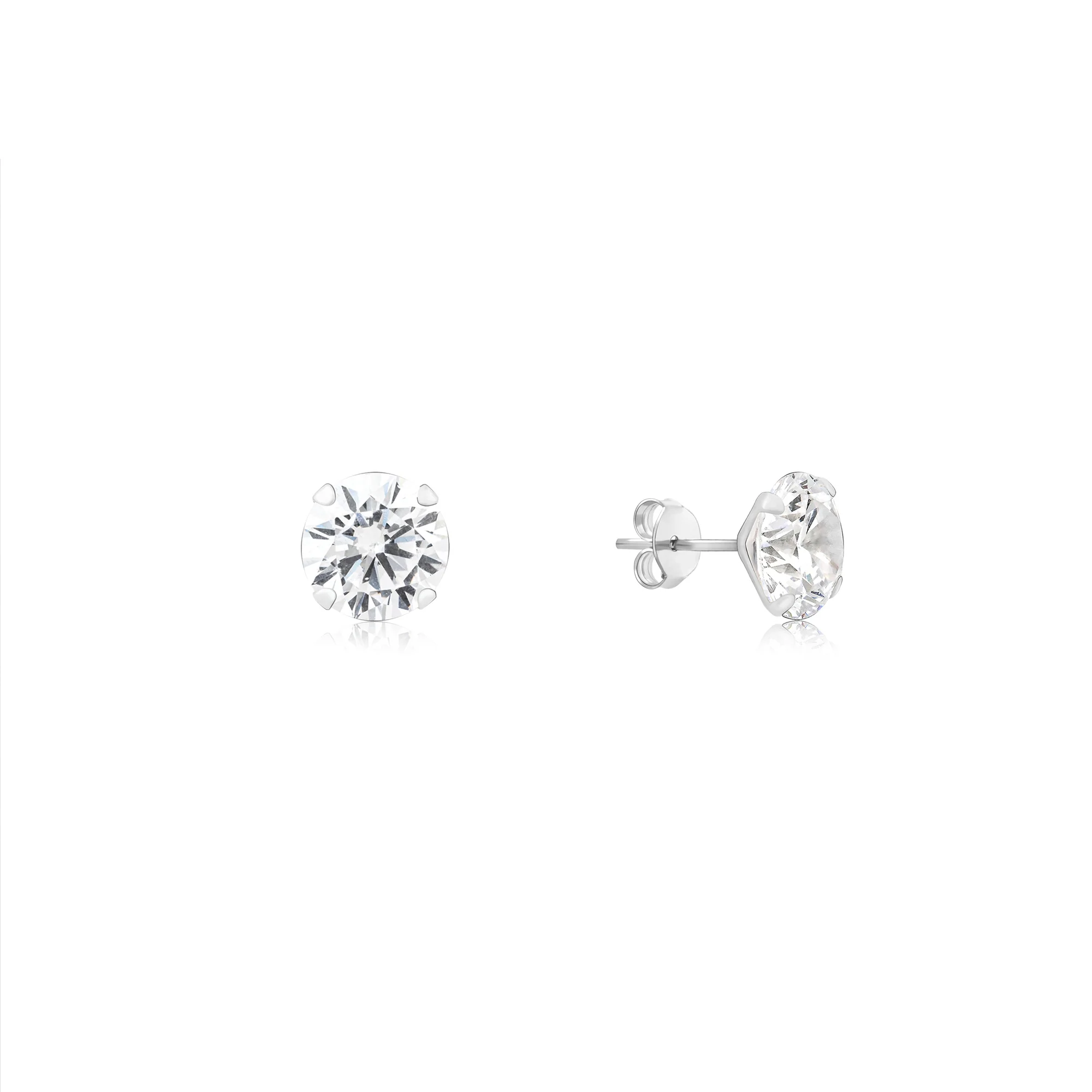 Classic Round CZ Stud Earrings - Image 15