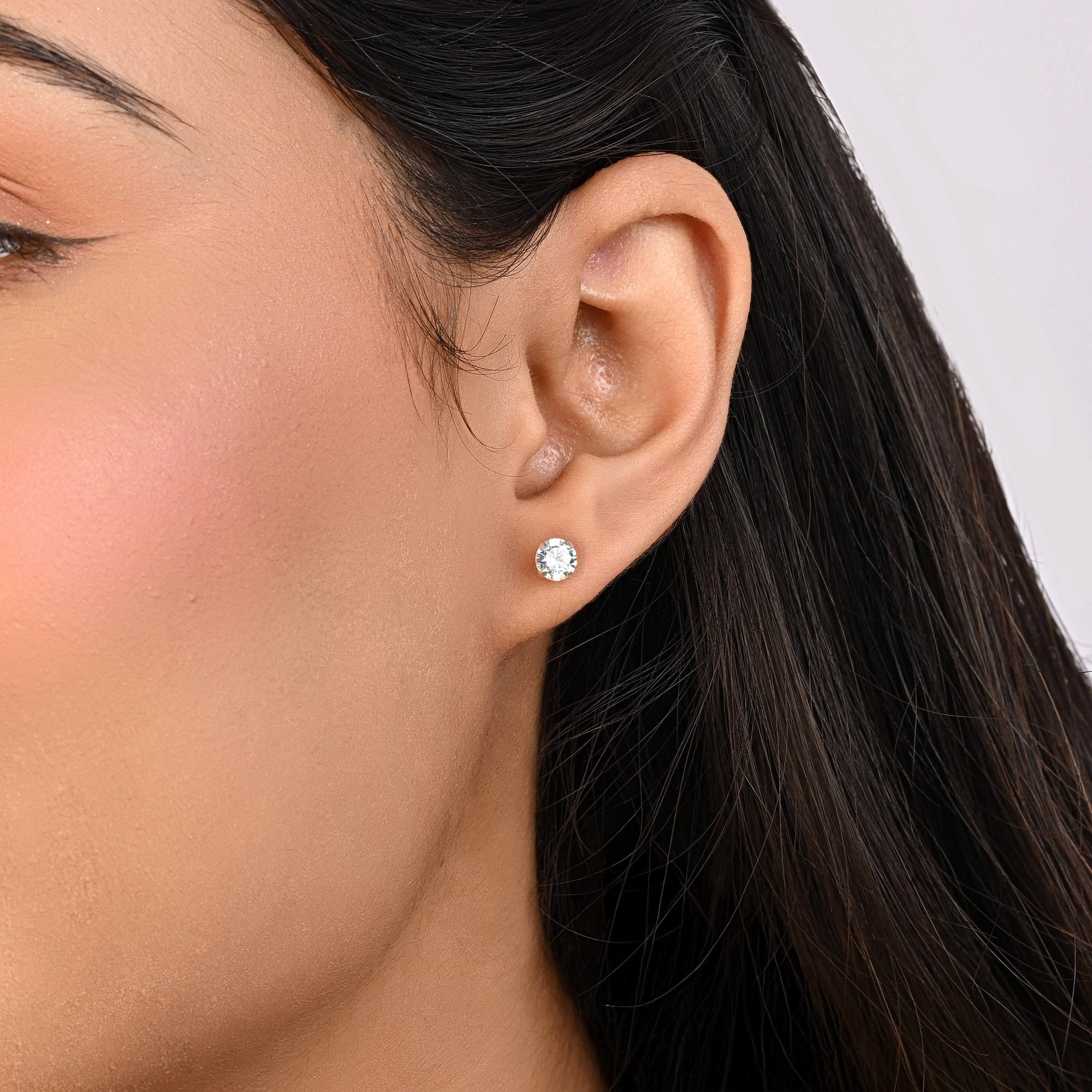 Classic Round CZ Stud Earrings - Image 19