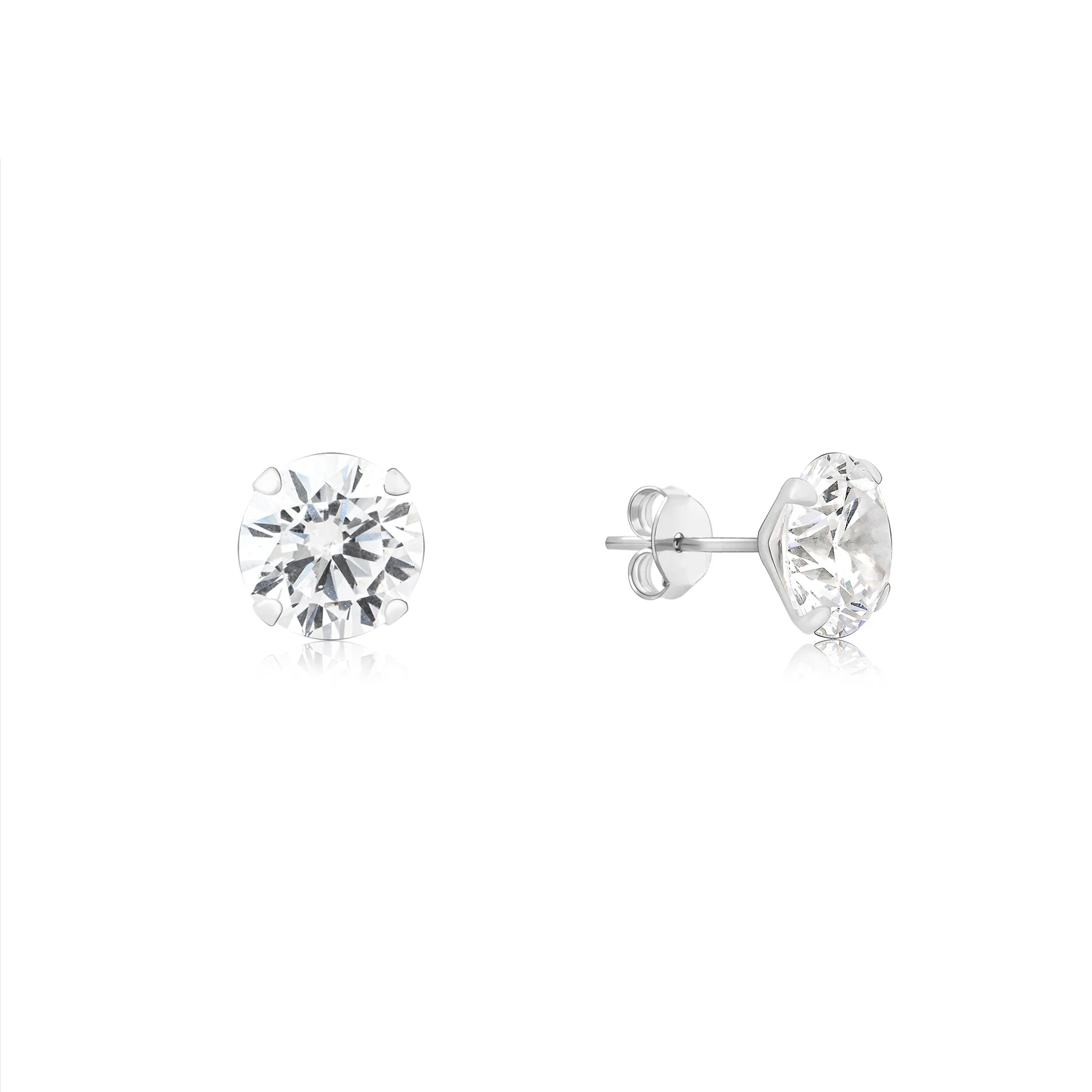 Classic Round CZ Stud Earrings - Image 22