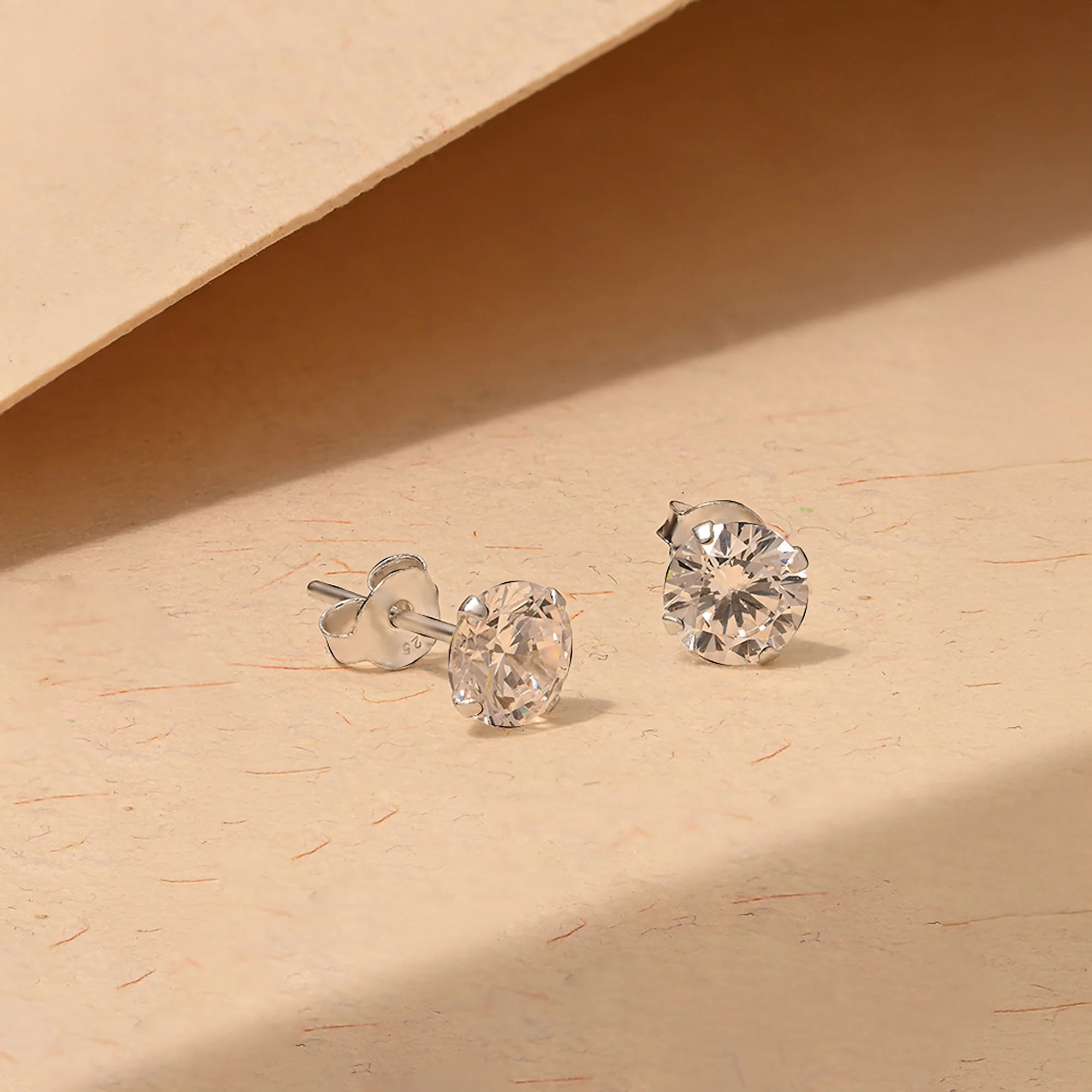 Classic Round CZ Stud Earrings - Image 23