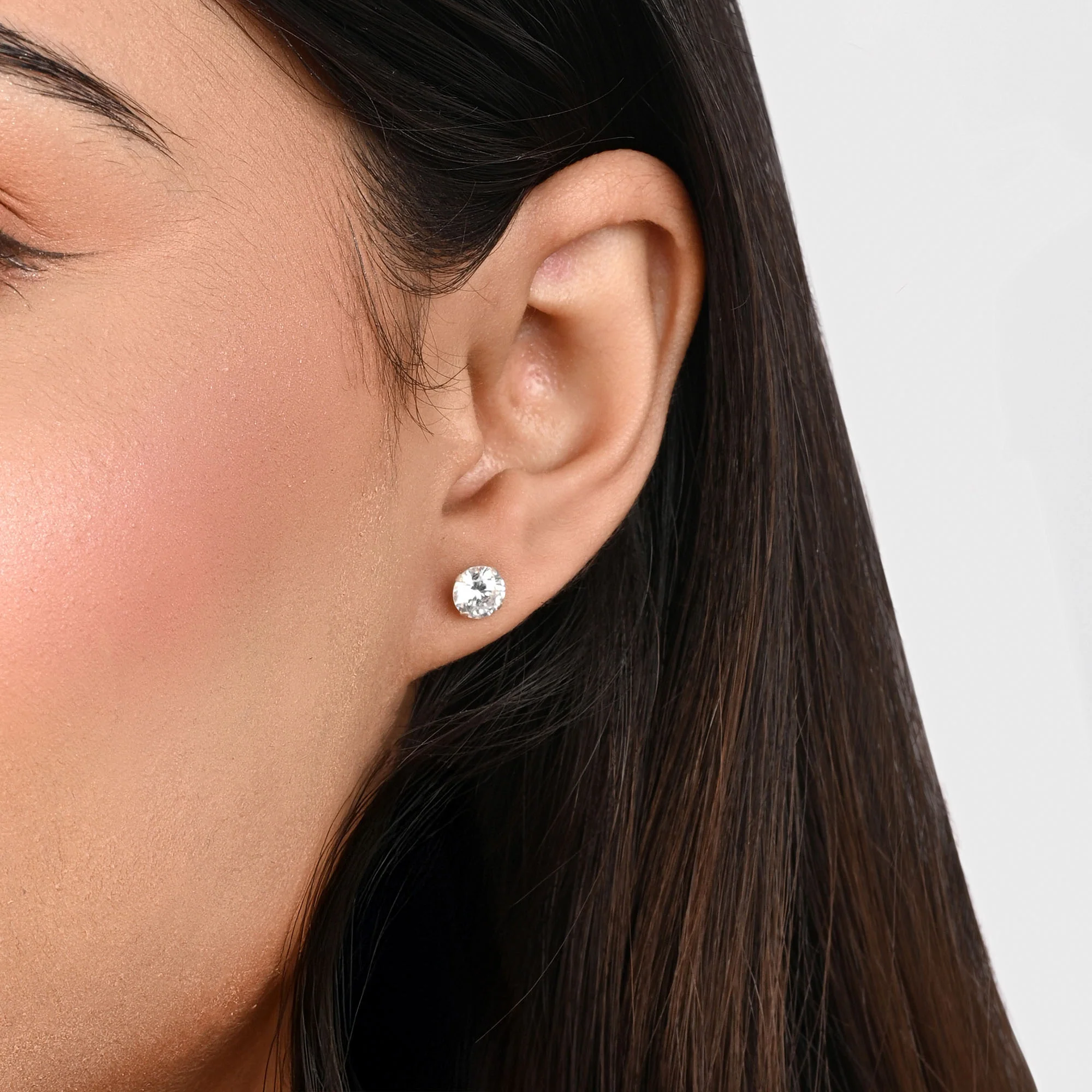 Classic Round CZ Stud Earrings - Image 32