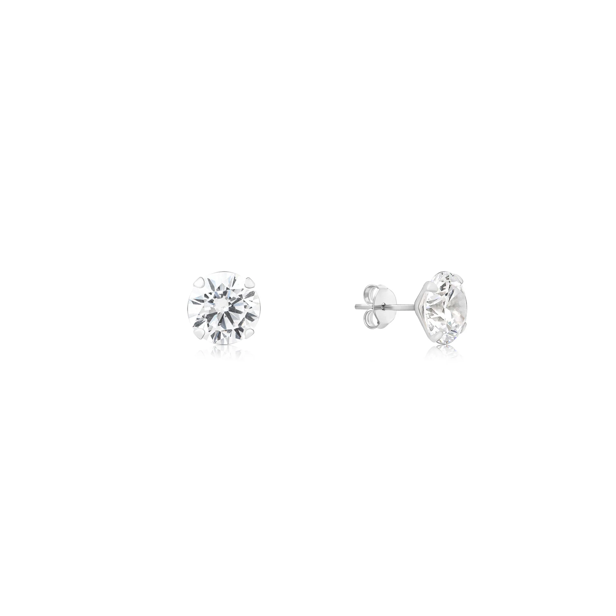 Classic Round CZ Stud Earrings - Image 8
