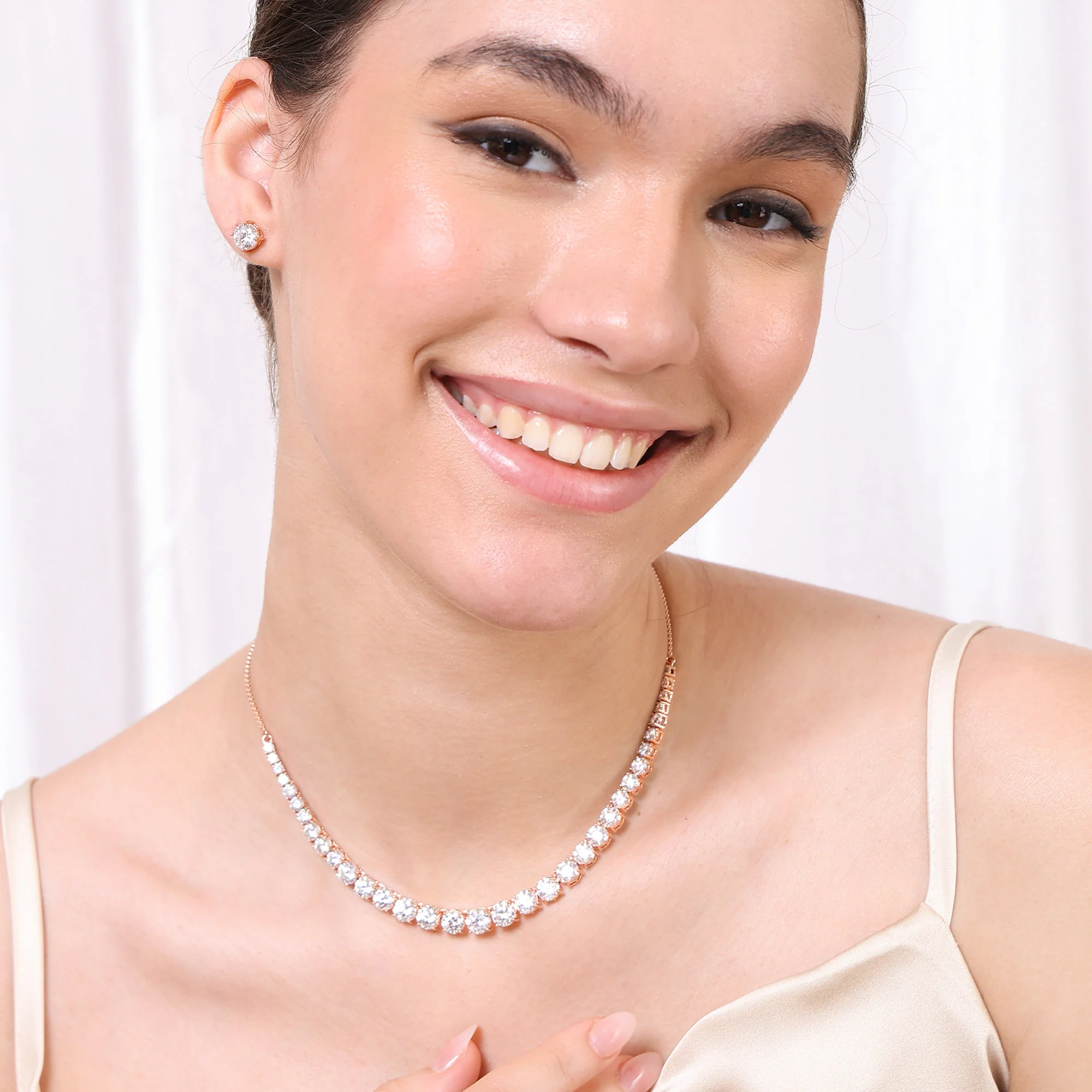 Classic Tennis Silver Necklace Set - Image 11
