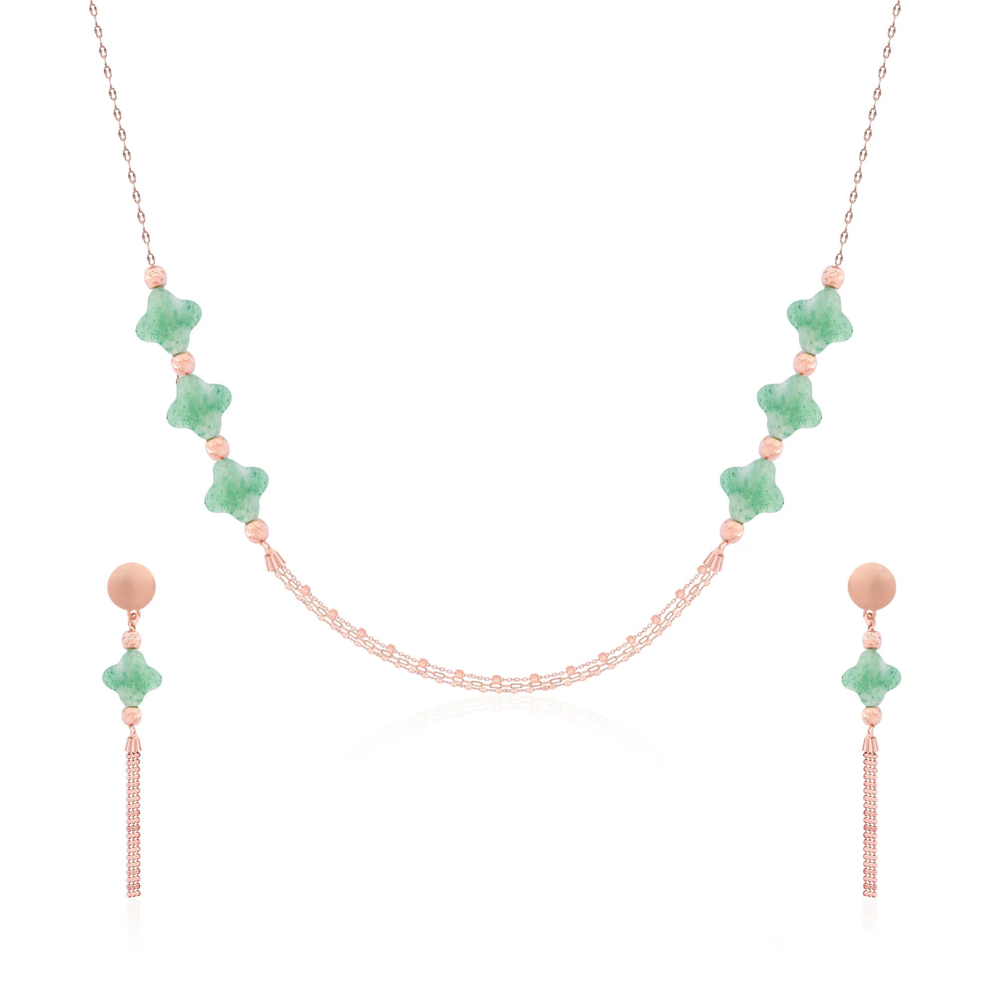 Clover Layered Silver Necklace Set - Image 2