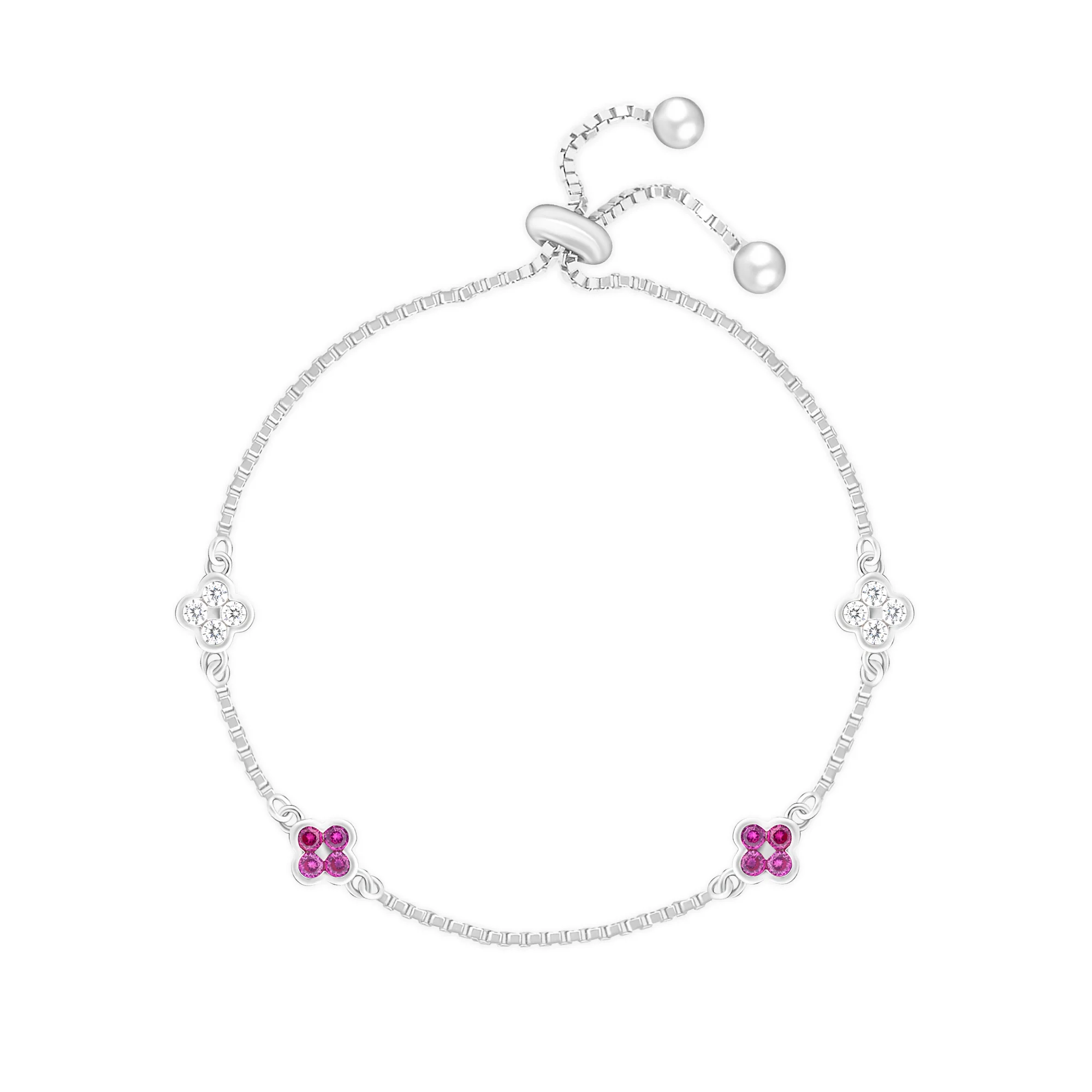 Clover Ornate Silver Chain Bracelet - Image 2