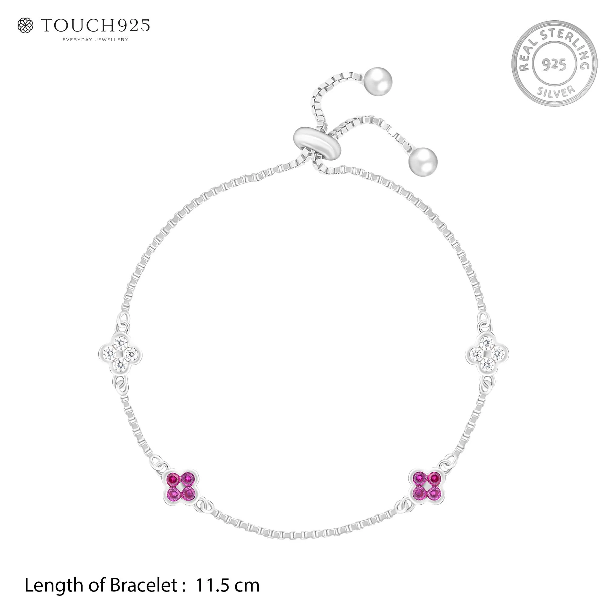 Clover Ornate Silver Chain Bracelet - Image 5